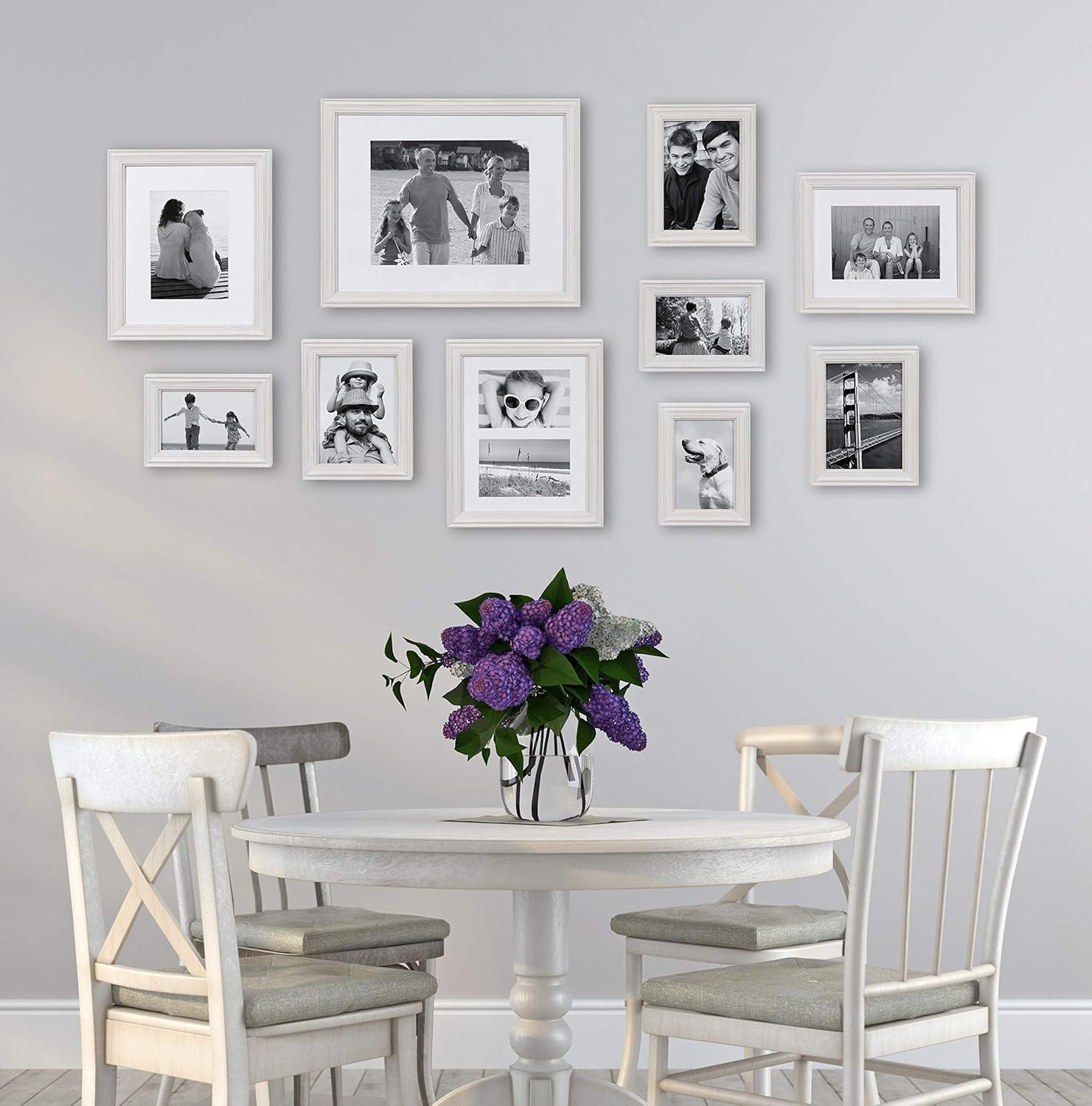 10pc Bordeaux Frame Box Set Matte White - Kate & Laurel All Things Decor: Wall Display, Modern Decor Style