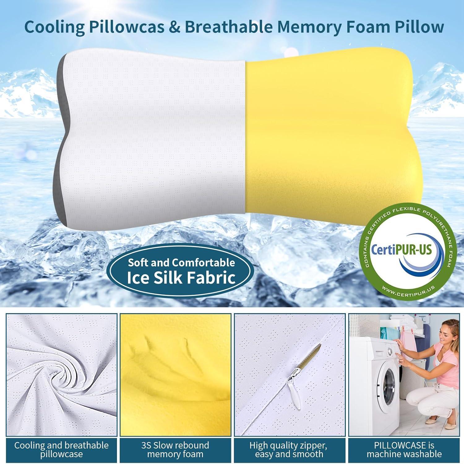 Cervical Pillows Memory Foam Pillows For Neck Pain Relief, Ergonomic Pillows For Shoulder Pain Relief, Contour Pillows To Aid In Sleeping, Orthopedic Bed Pillows For Neck Support For Side Or Stomach Sleepers