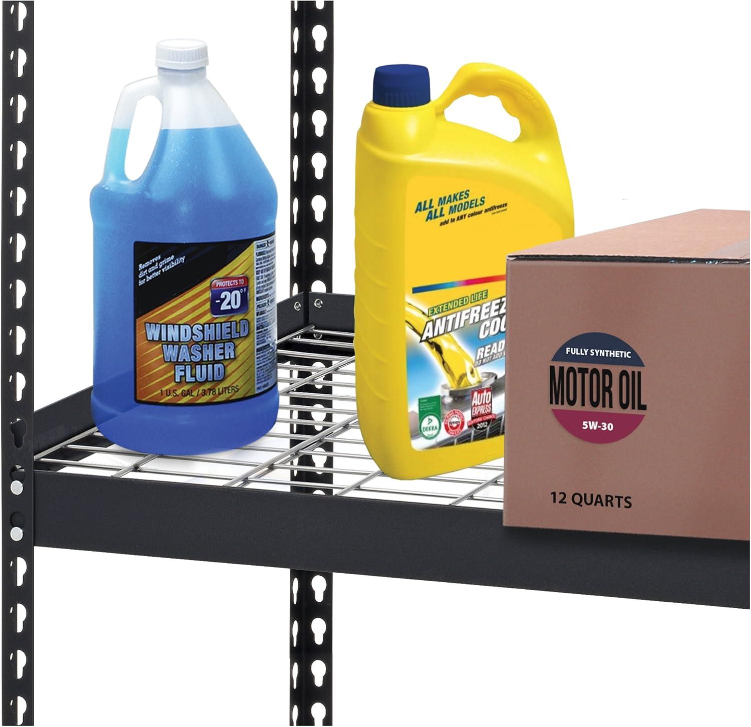 Black Steel 72" Adjustable Shelving Unit with 5 Tiers