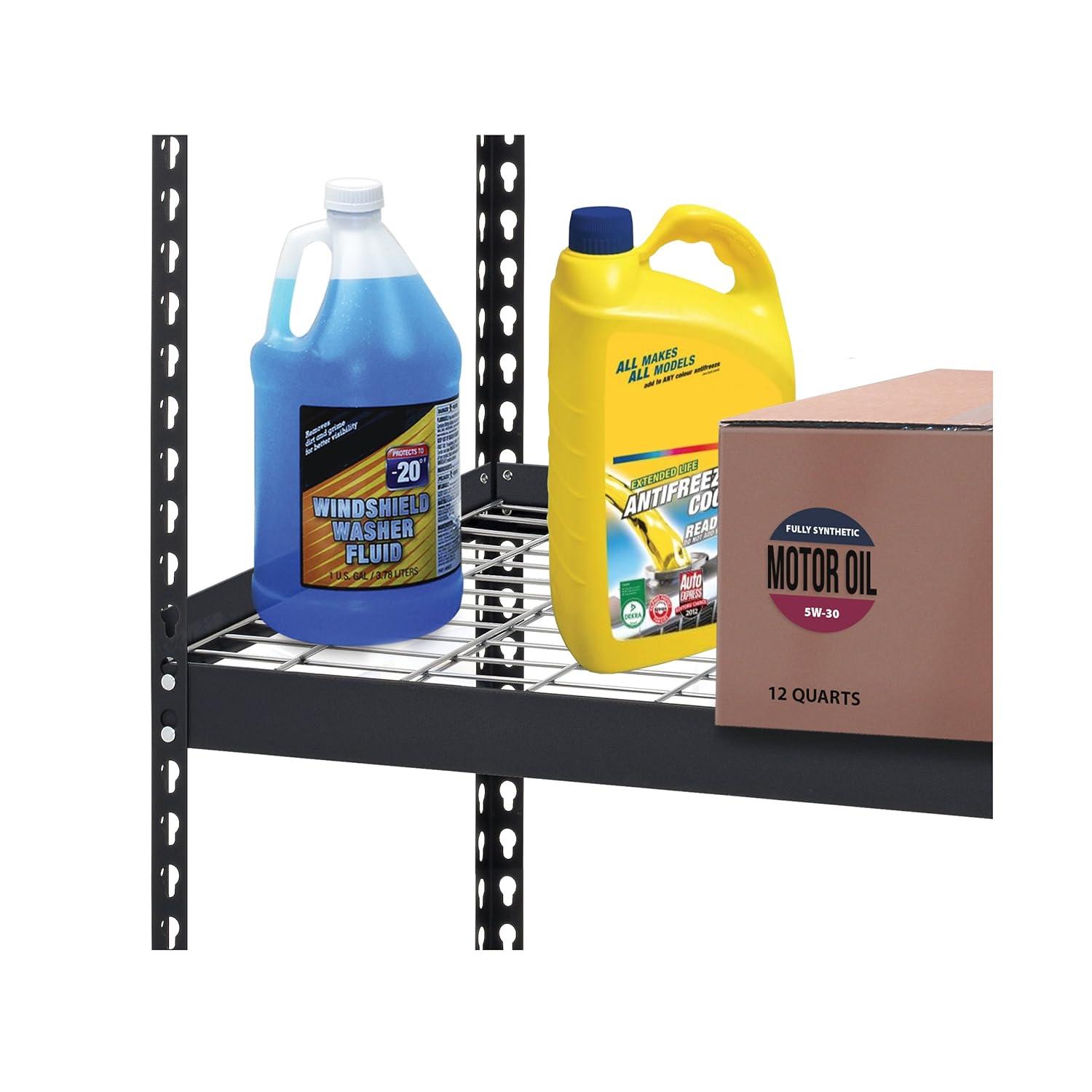 Black Steel 72" Adjustable Shelving Unit with 5 Tiers