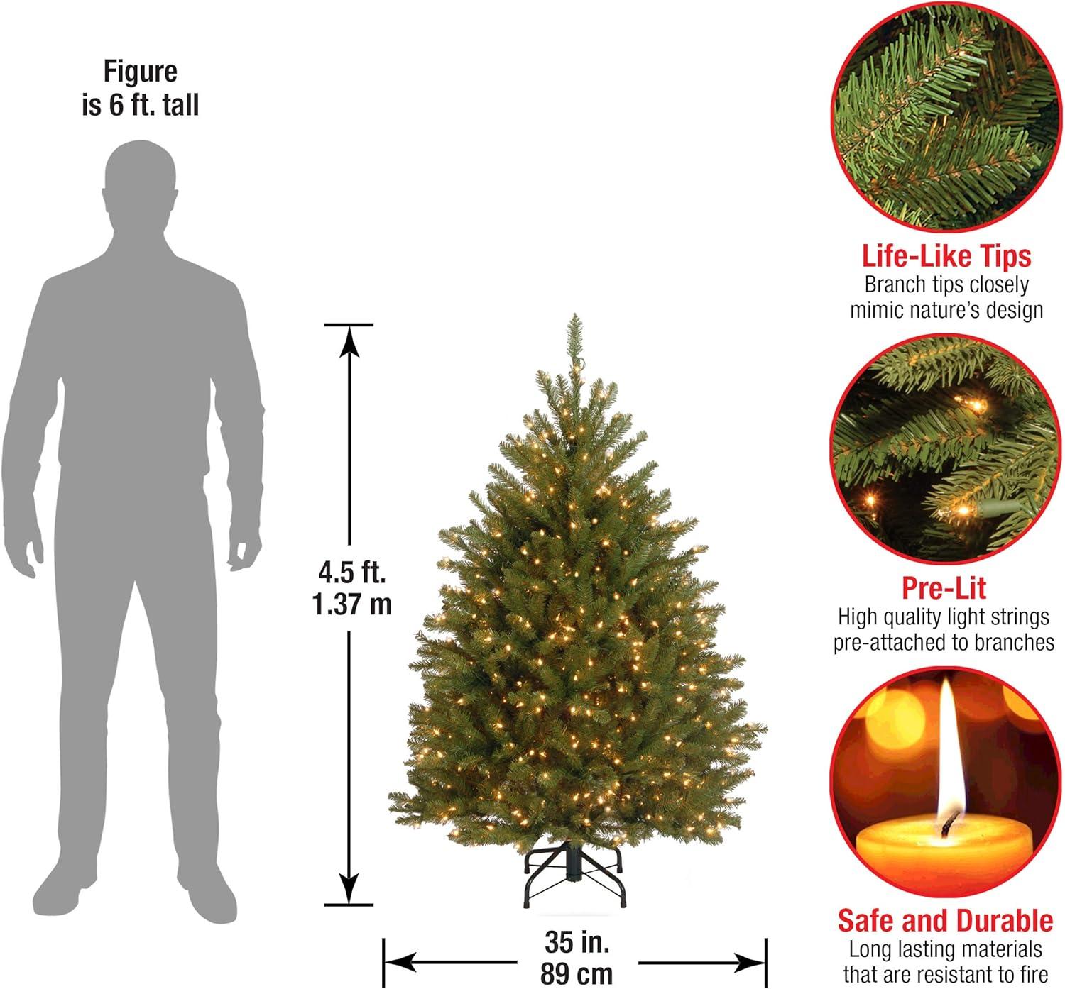 The Holiday Aisle® Dunhill Fir Tree with Clear Lights