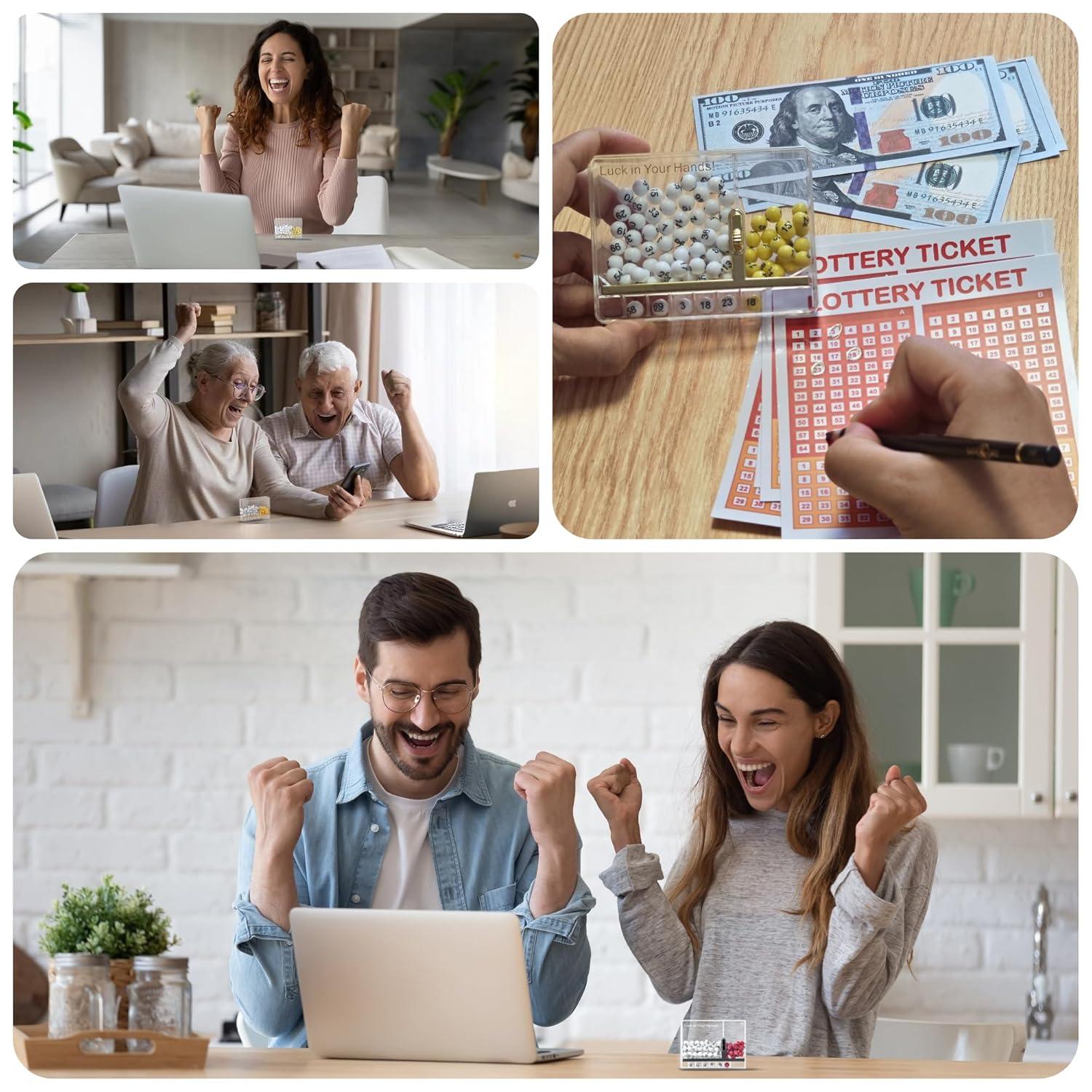 Unusual Lottery Number Picker, Use for Play Mega Millions Lotto Game, Funny Desk Toys for Office, Pursue Your Fortune Dream, Novelty Gifts for Coworkers and Friends (10x7.5cm)