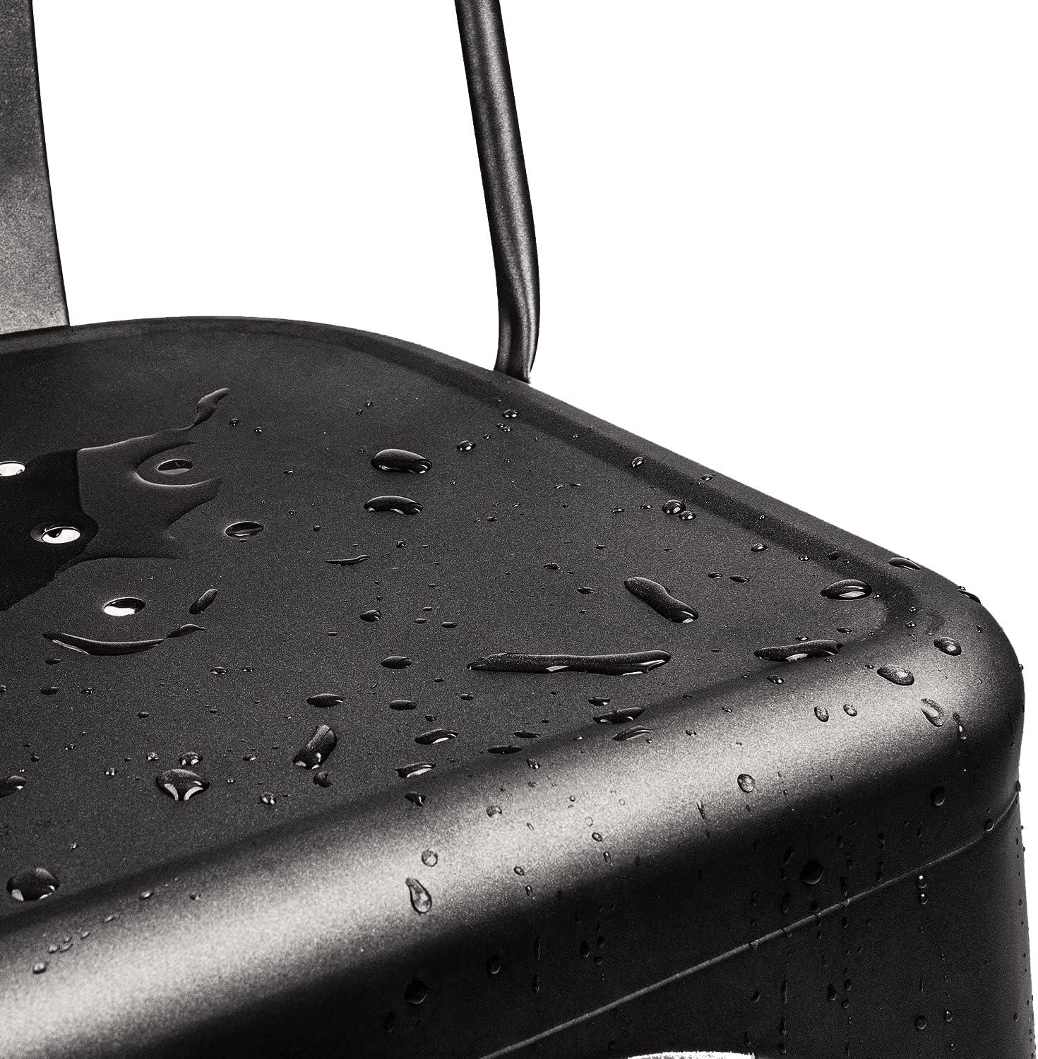 COMHOMA COMHOMA Metal Dining Chair 4pcs Industrial Modern Iron Stackable Bistro Chair (Set of 4)