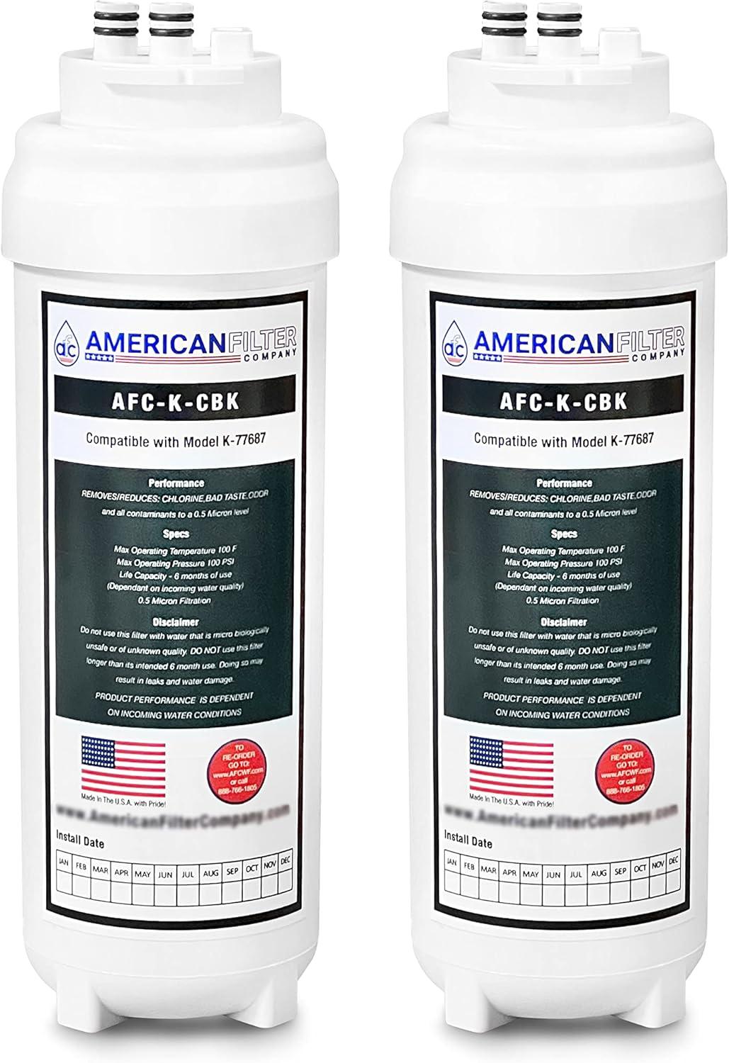 AFC Black Under Sink Replacement Water Filter 2-Pack