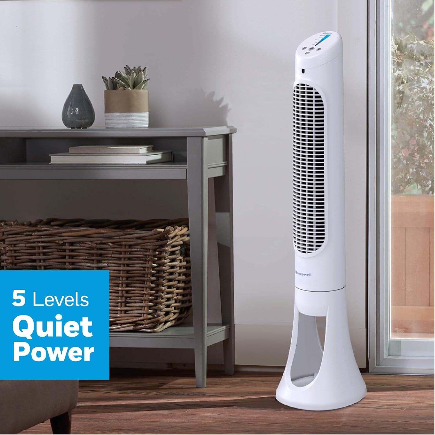 Honeywell QuietSet 5 Speed Oscillating Tower Fan White HYF260W