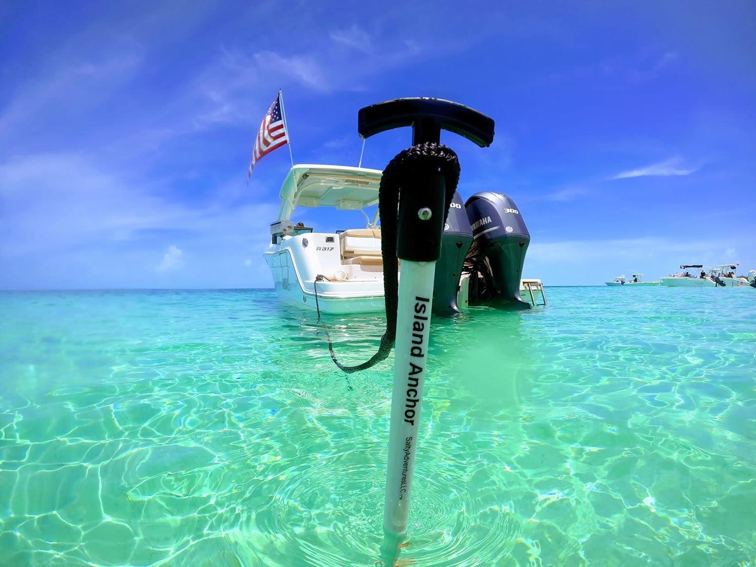 Black 8' Fiberglass Shallow Water Anchor Pole with Stainless Steel Tip