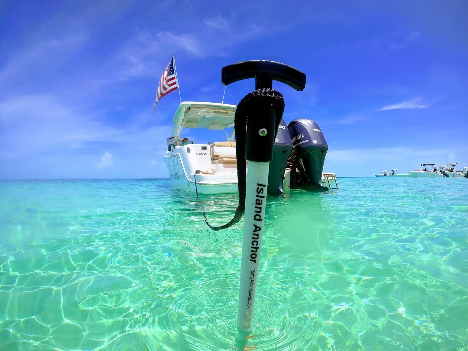 Black 8' Fiberglass Shallow Water Anchor Pole with Stainless Steel Tip