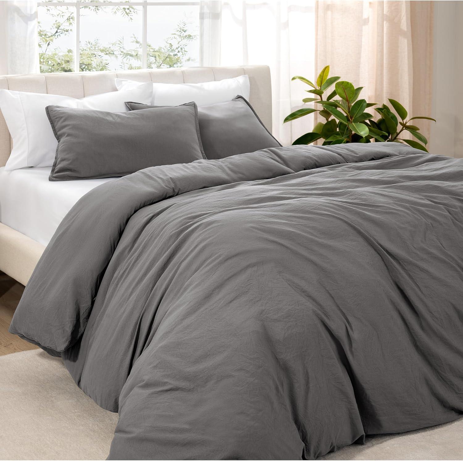 Bare Home Washed Microfiber Duvet Cover Set