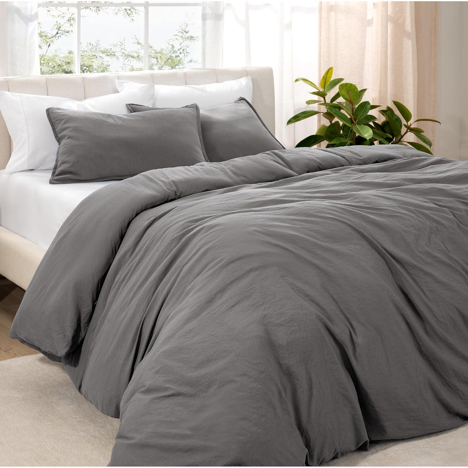 Bare Home Washed Microfiber Duvet Cover Set