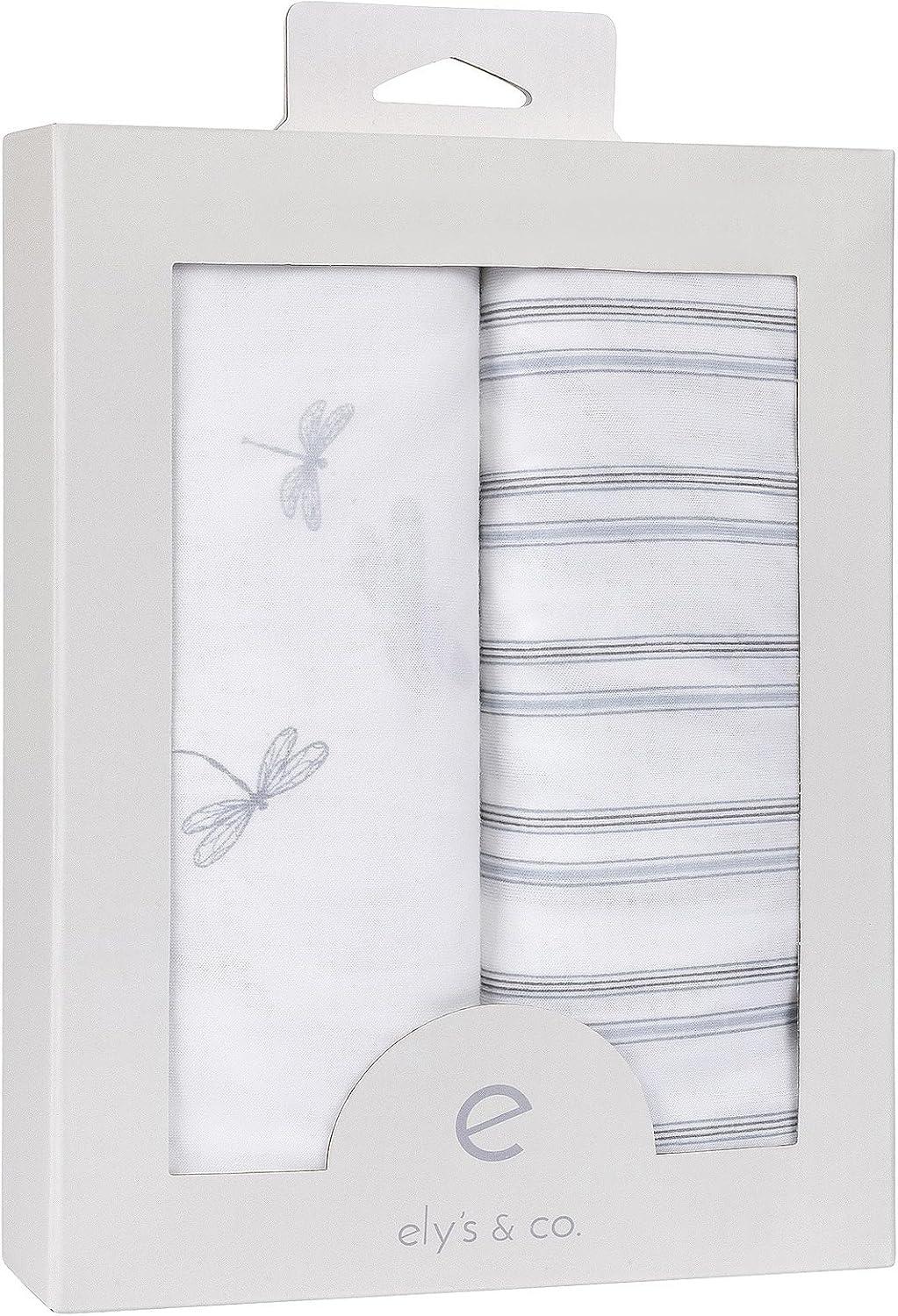 Ely's & Co. Baby Fitted Bassinet Sheet 100% Combed Jersey Cotton for Baby Boy 2 Pack
