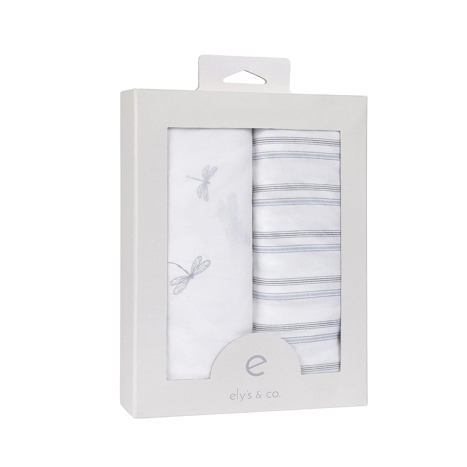 Ely's & Co. Baby Fitted Bassinet Sheet 100% Combed Jersey Cotton for Baby Boy 2 Pack