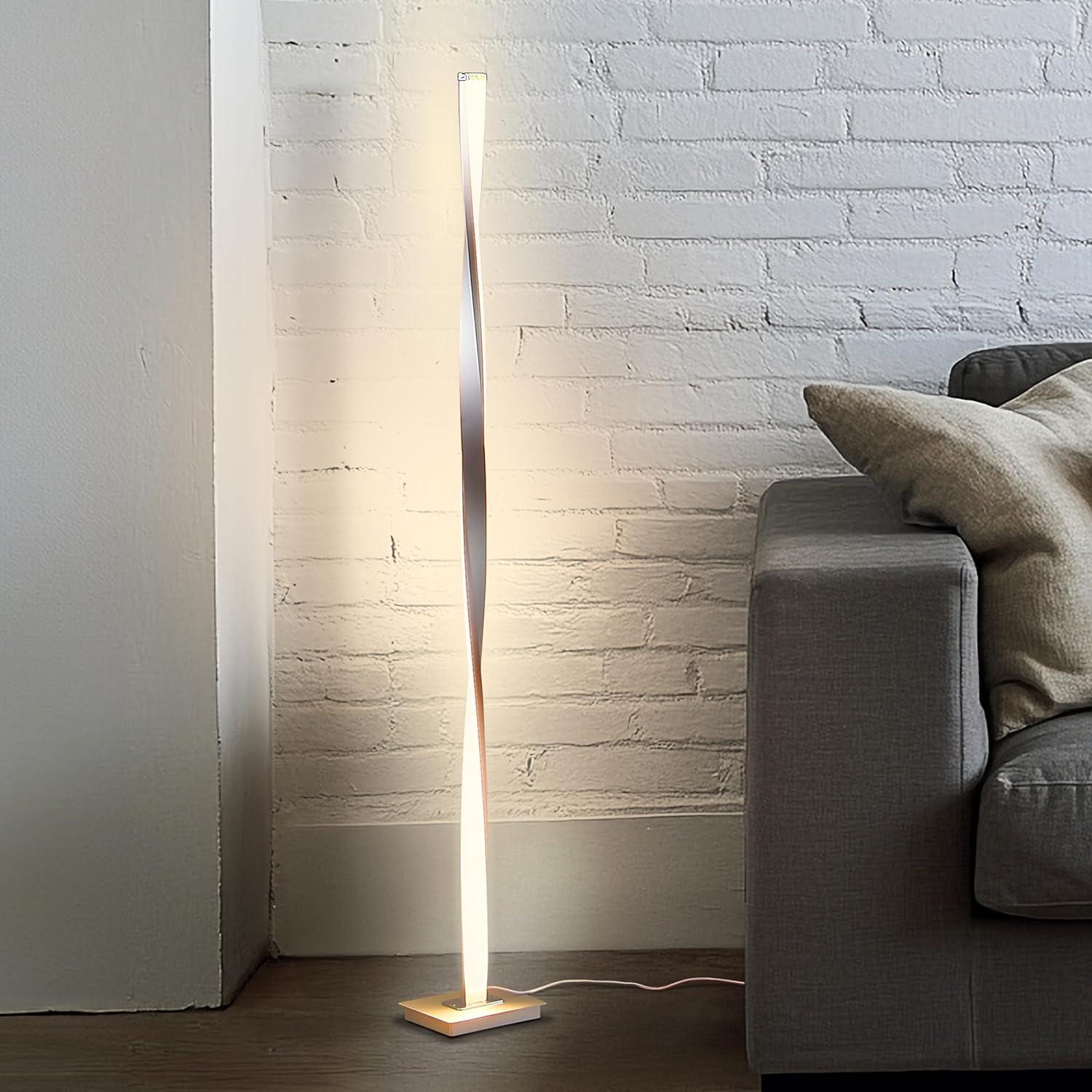 Brightech Helix 48 in. Industrial LED Floor Lamp with Built-In 3-Way Dimmer