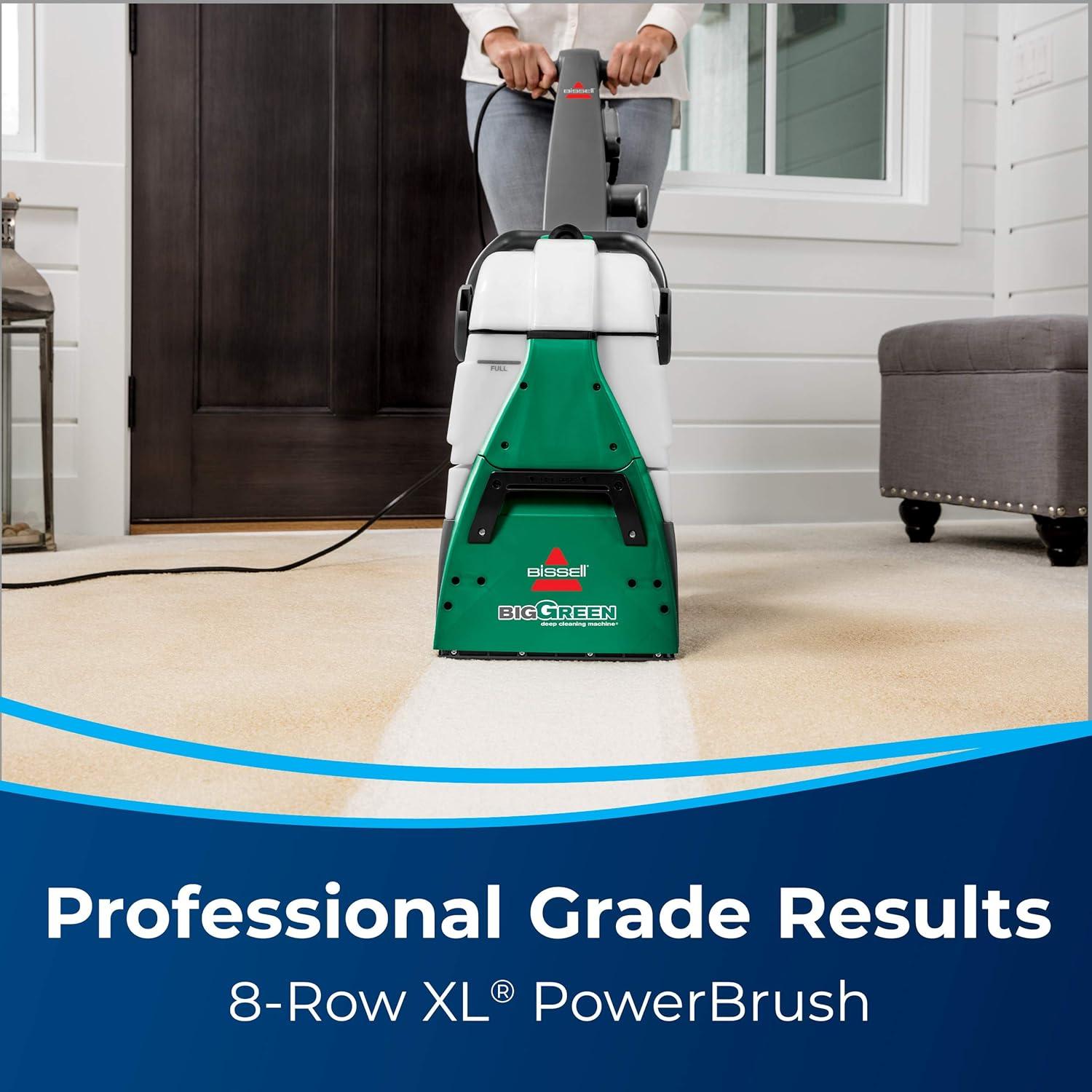 BISSELL Big Green Professional Carpet Cleaner with 8-Row XL DirtLifter PowerBrush, 6" Tough Stain Tool and 9" Long Reach Hose