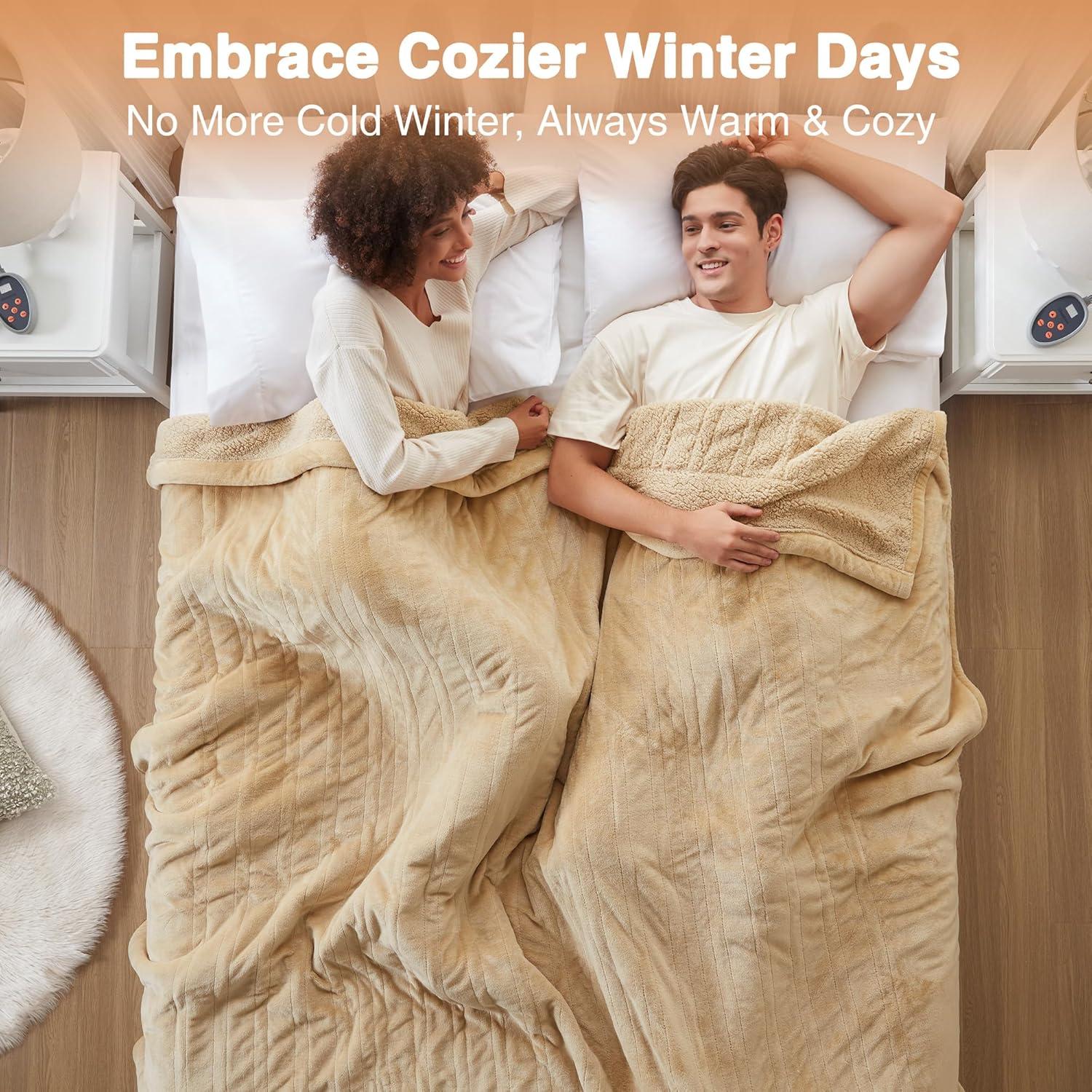 Beautyrest Beautyrest Heated Oversized Microlight to Berber Blanket