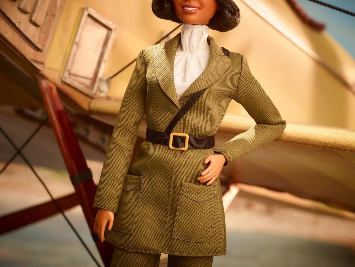 Barbie Inspiring Women Bessie Coleman Collectible Doll with Aviator Suit, Helmet and Goggles