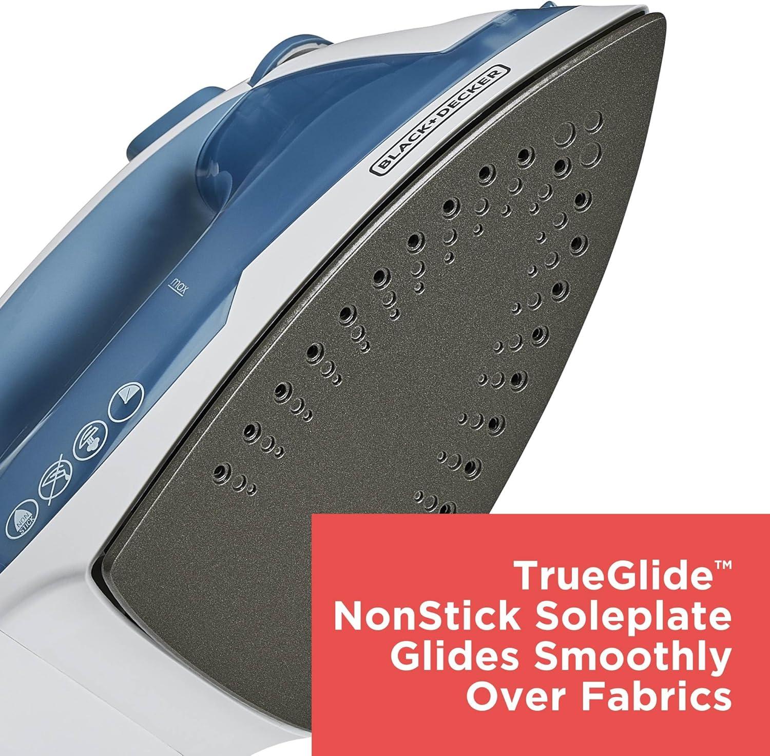 BLACK+DECKER BLACK+DECKER Easy Steam Compact Iron for Clothes, Automatic Shutoff, Nonstick Plate, Light Weight, 1200 Watts