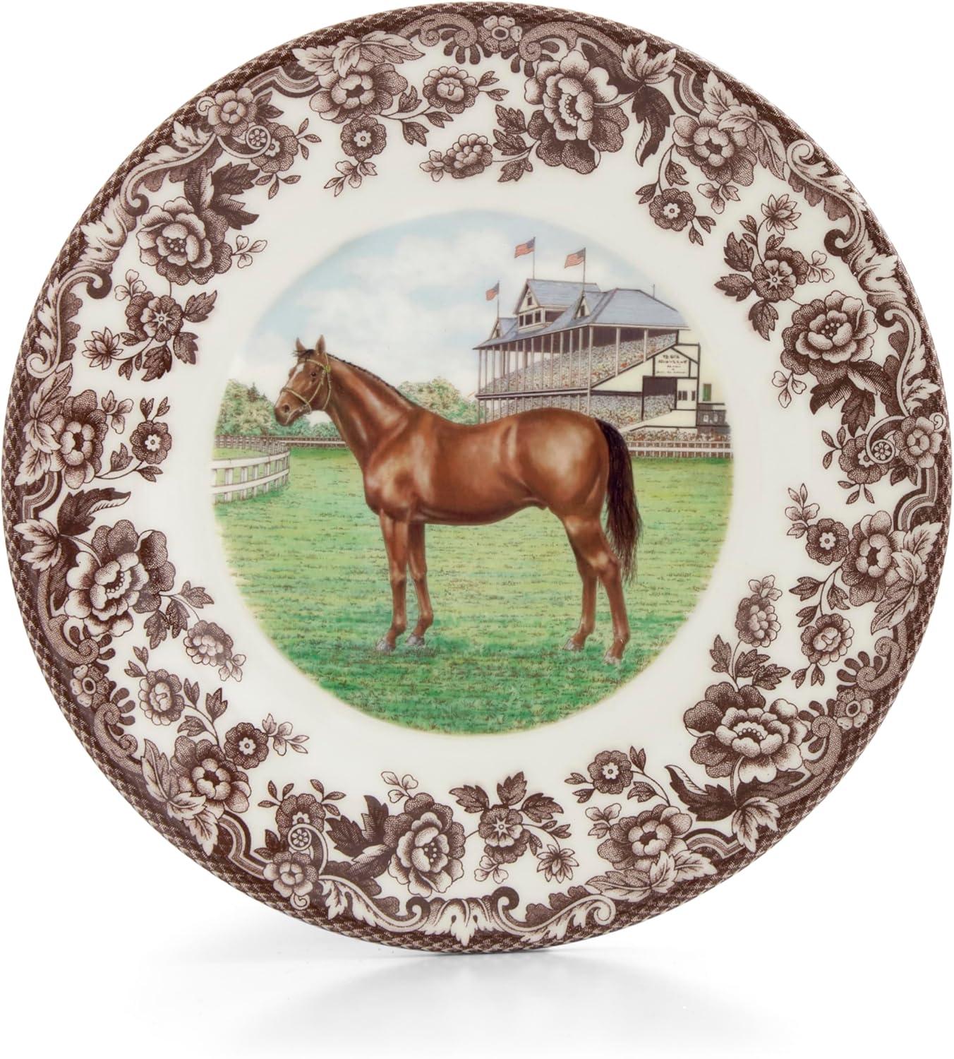 Spode Woodland 9" Ceramic Horse Motif Salad Plate