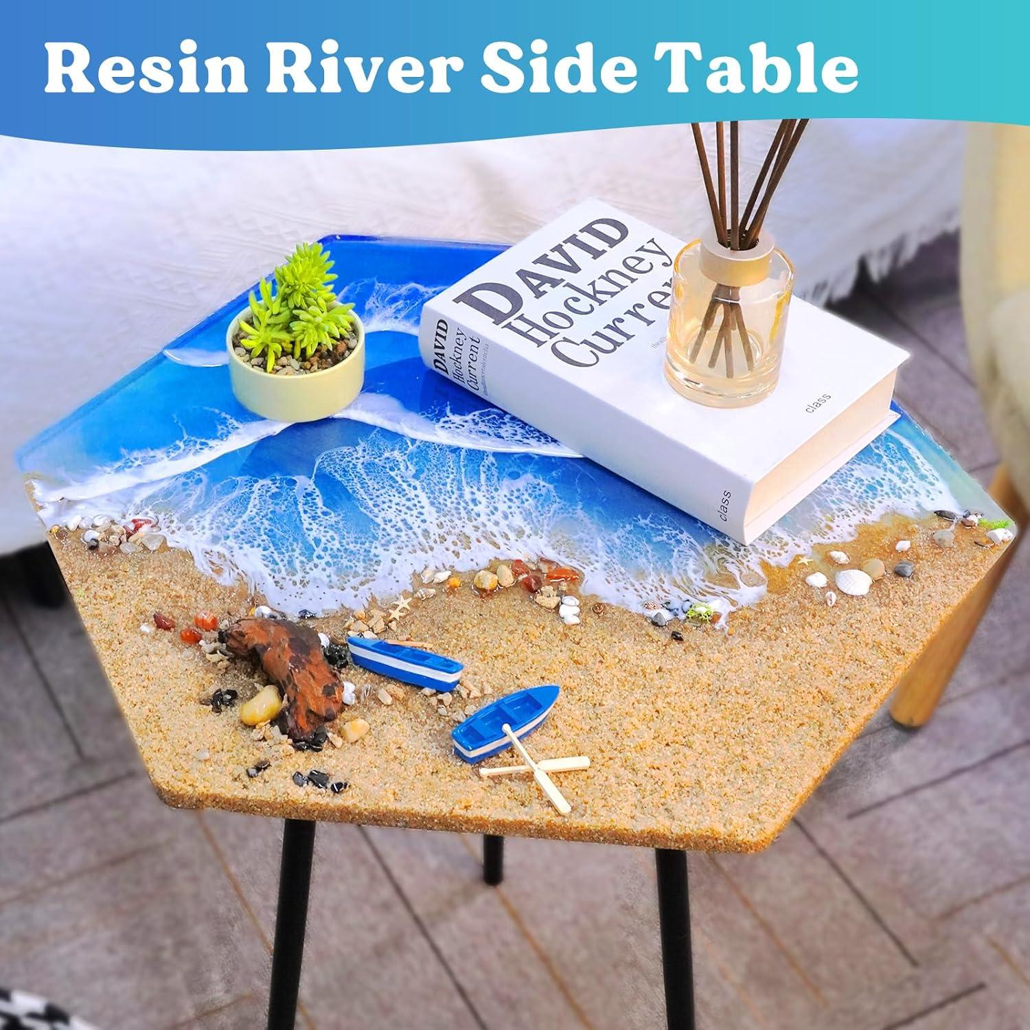 INCLY 1 Gallon Crystal Clear Epoxy Resin Kit, Bubbles Free Epoxy Resin Supplies, Casting & Coating Resin Epoxy for Craft Tabletop, Art Painting, Molds, with 24 Mica Powder, Large Silicone Cup & Stick