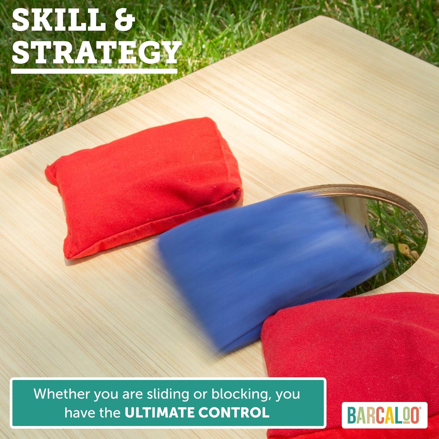 Barcaloo Professional Cornhole Bags Set of 8 Regulation All Weather Double Sided - Sticky/Slick Side Bean Bags for Pro Corn Hole Game