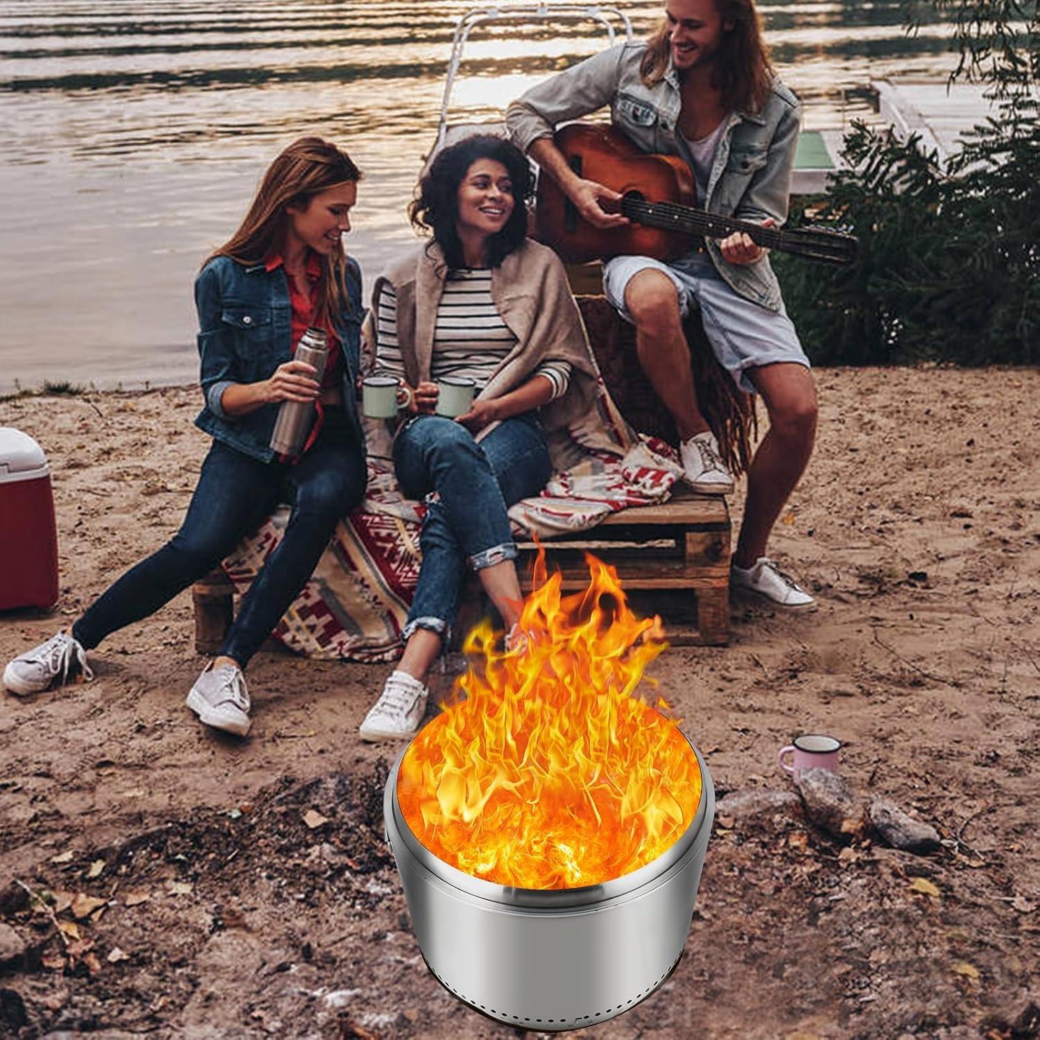 27 Inch Stainless Steel Portable Smokeless Fire Pit