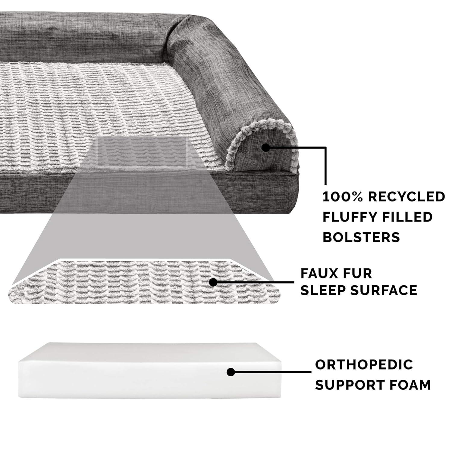 FurHaven Luxe Fur & Performance Linen Sofa Bed