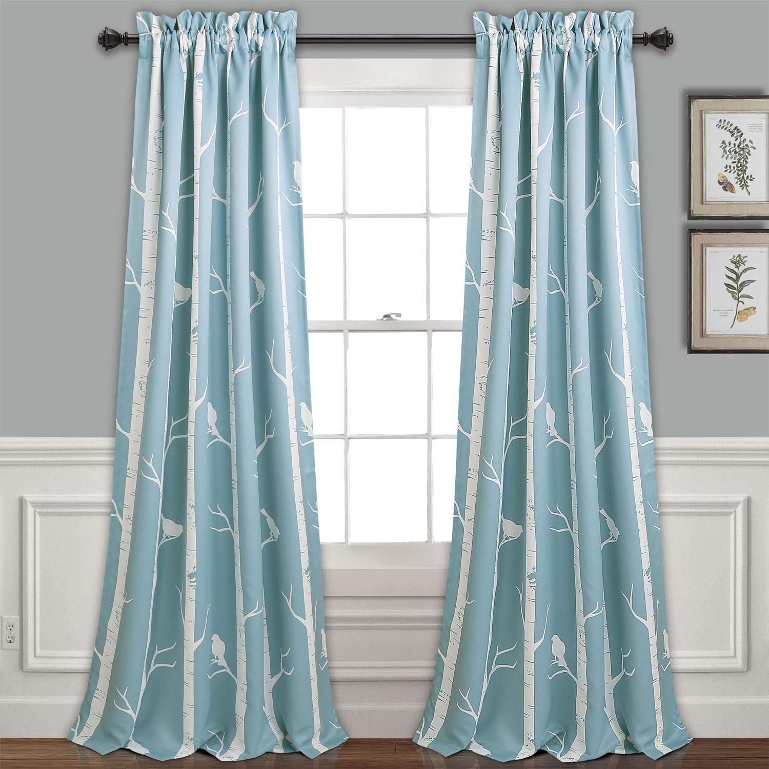 Bird On The Tree Polyester Room Darkening Curtain Pair