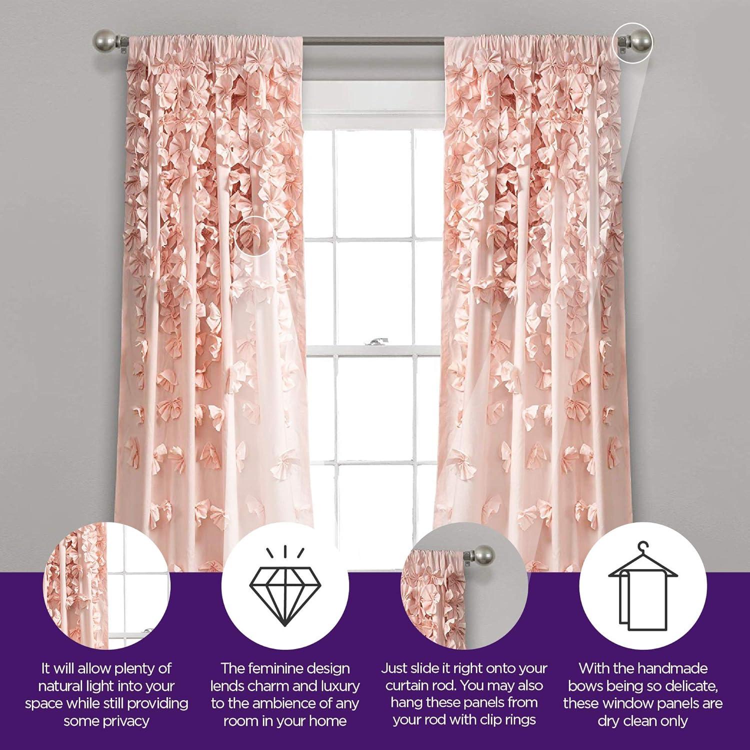 Lush Decor Riley Polyester Semi Sheer Curtain Single Panel