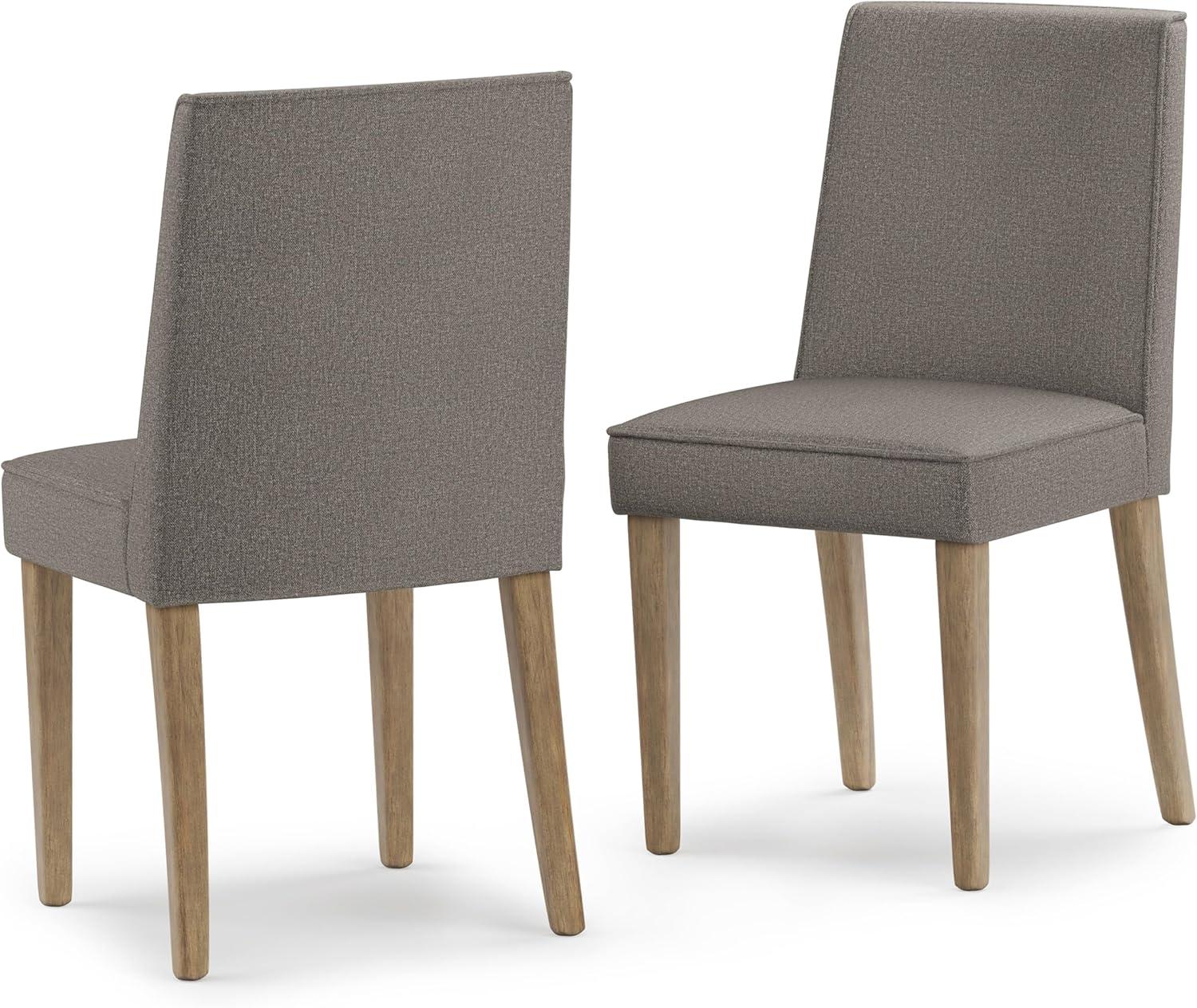 Simpli Home Bartow Contemporary Dining Chair in Taupe Woven Polyester