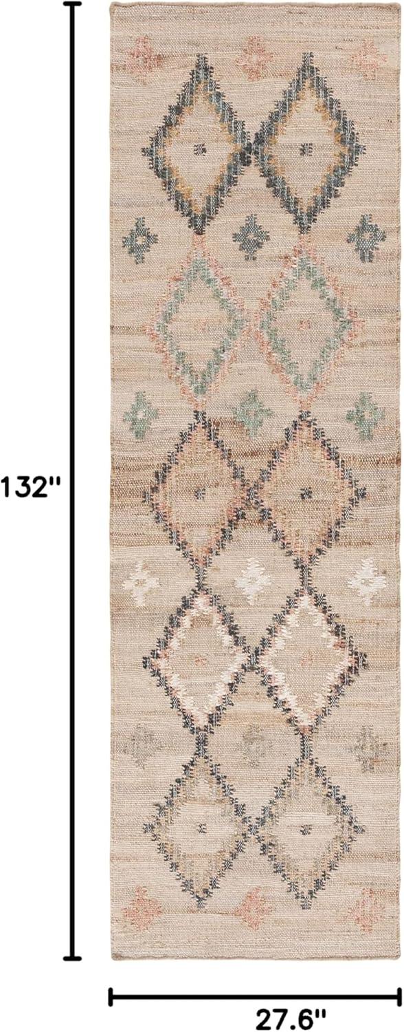 Kilim KLM753 Hand Loomed Runner Rug - Natural/Blue - 2'3"x11' - Safavieh.