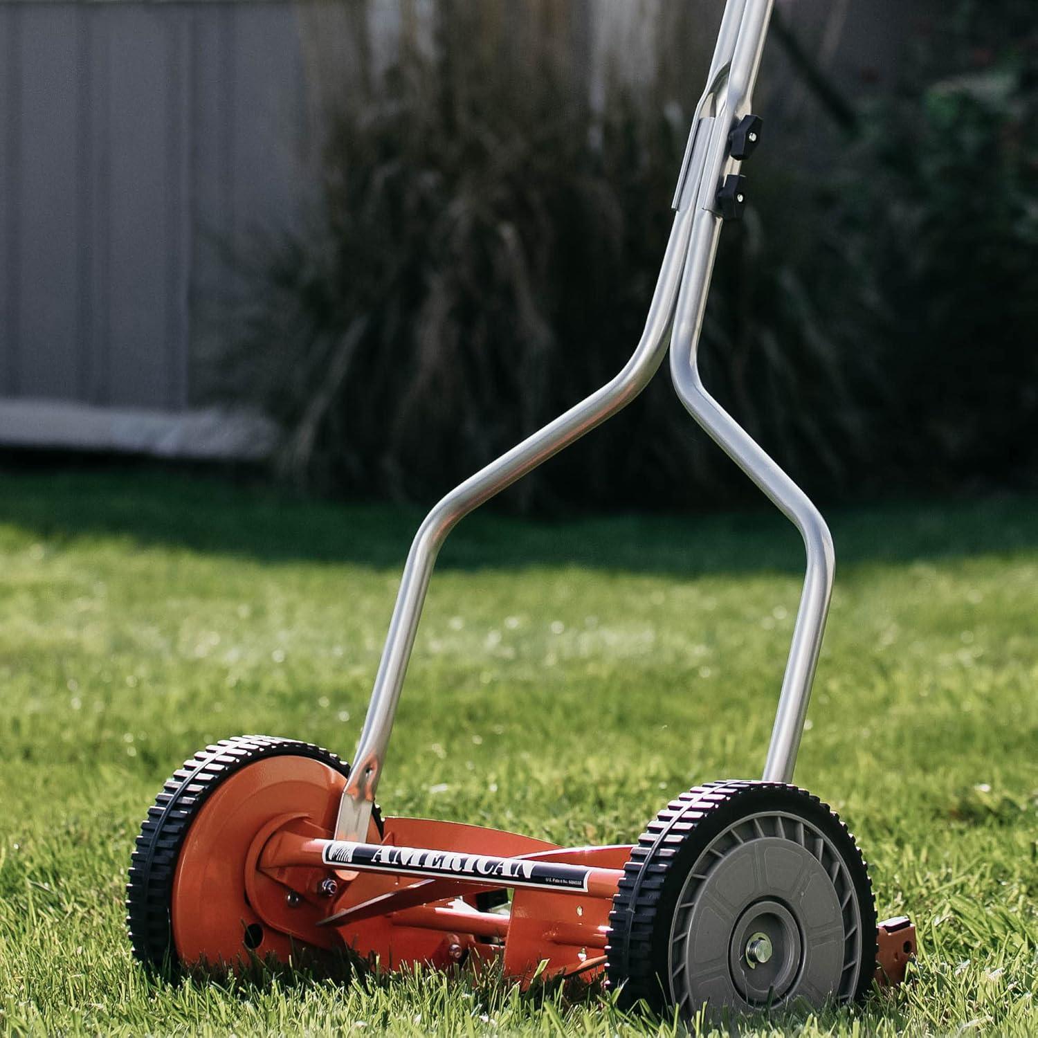 16 in. 5-Blade Manual Walk Behind Reel Lawn Mower, Grass Catcher Included