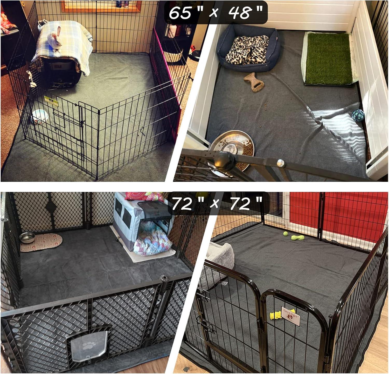 Washable Dog Pee Pad Extra Large 72"x72"/65"x48" Reusable Whelping Pads, Waterproof Dog Mat Non-Slip Puppy Potty Training Pad Playpen Mat for Dogs, Guinea Pigs, Rabbits