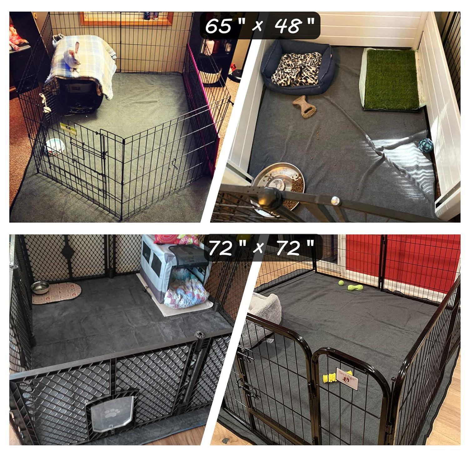 Washable Dog Pee Pad Extra Large 72"x72"/65"x48" Reusable Whelping Pads, Waterproof Dog Mat Non-Slip Puppy Potty Training Pad Playpen Mat for Dogs, Guinea Pigs, Rabbits