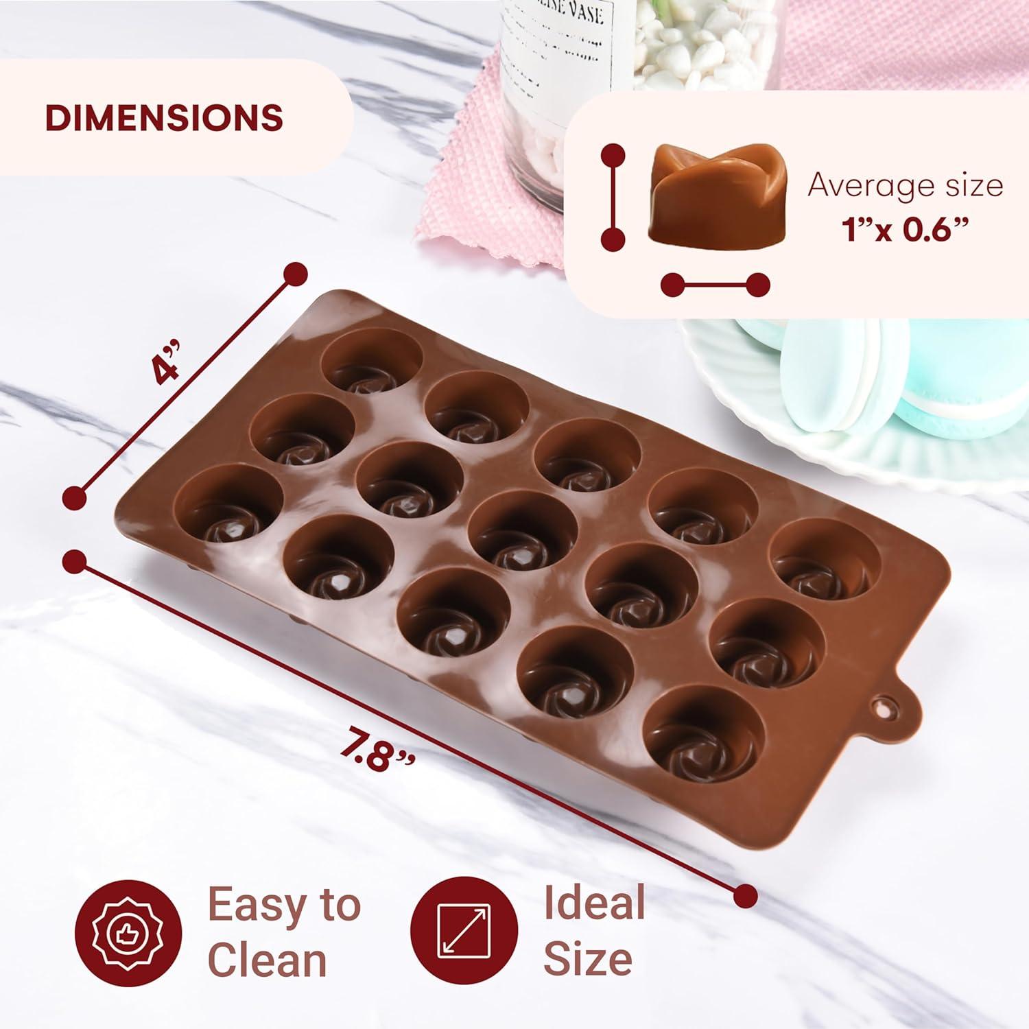 Kitchtic Silicone Non-stick Molds for Chocolate, Candy, Cookie and Mini Cake - 6 Piece