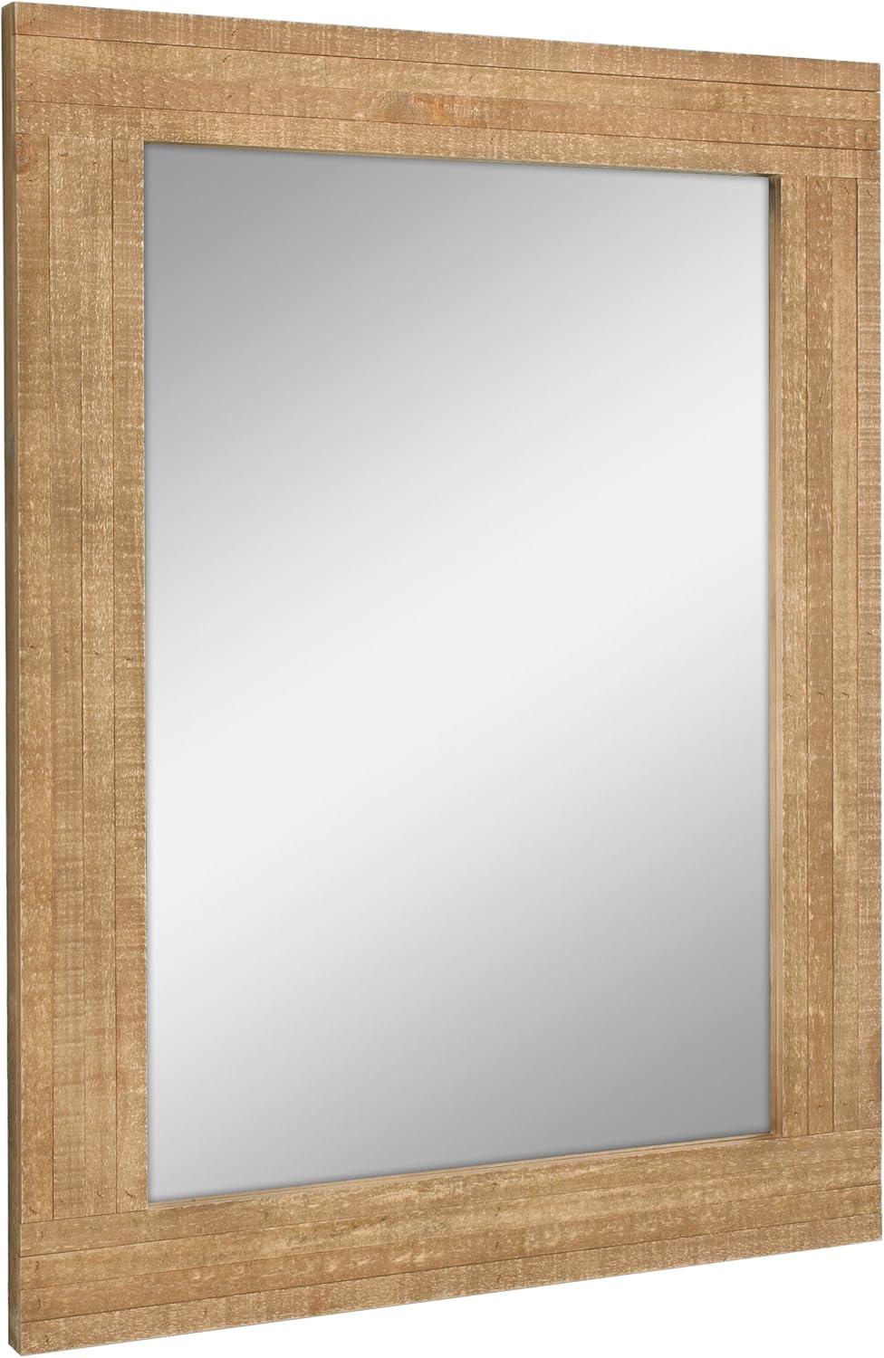 Rectangle Worn Wood Decorative Wall Mirror - Stonebriar Collection