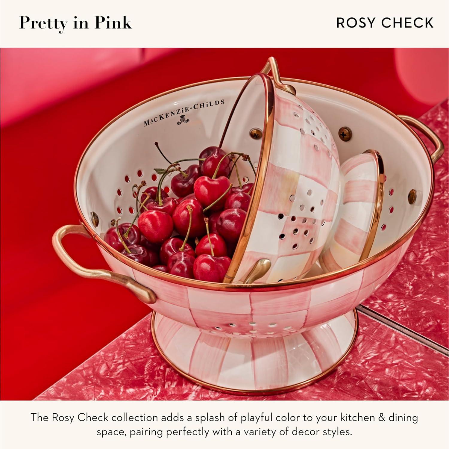 MacKenzie-Childs Rosy Check Colander