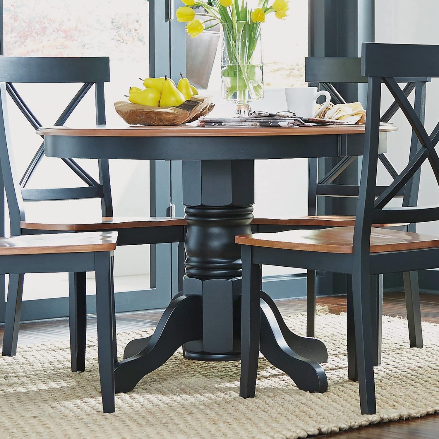 Homestock Boldly Bohemian Black Wood 5 Piece Dining Set