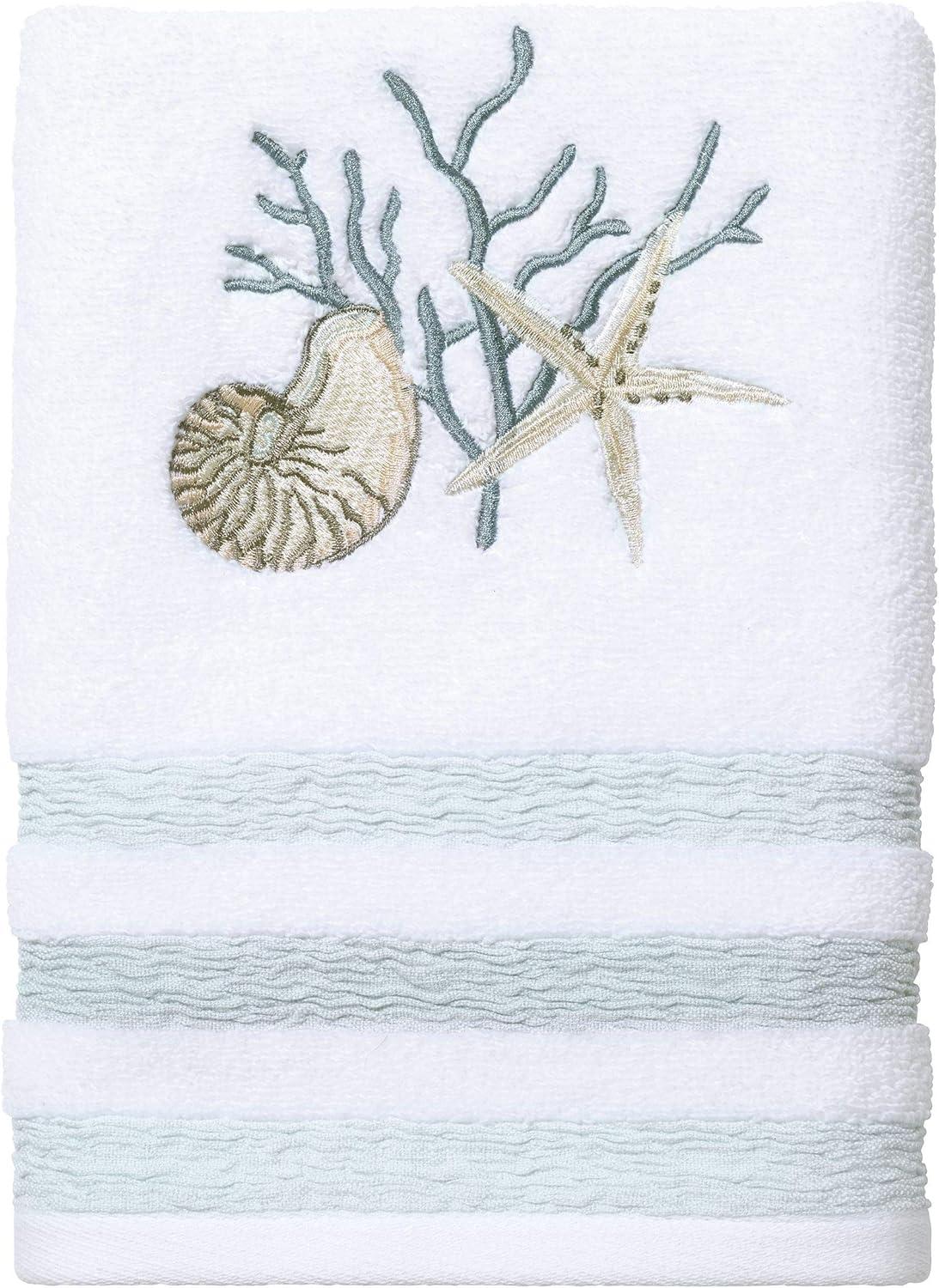 Coastal Terrazzo White Cotton Hand Towel Set