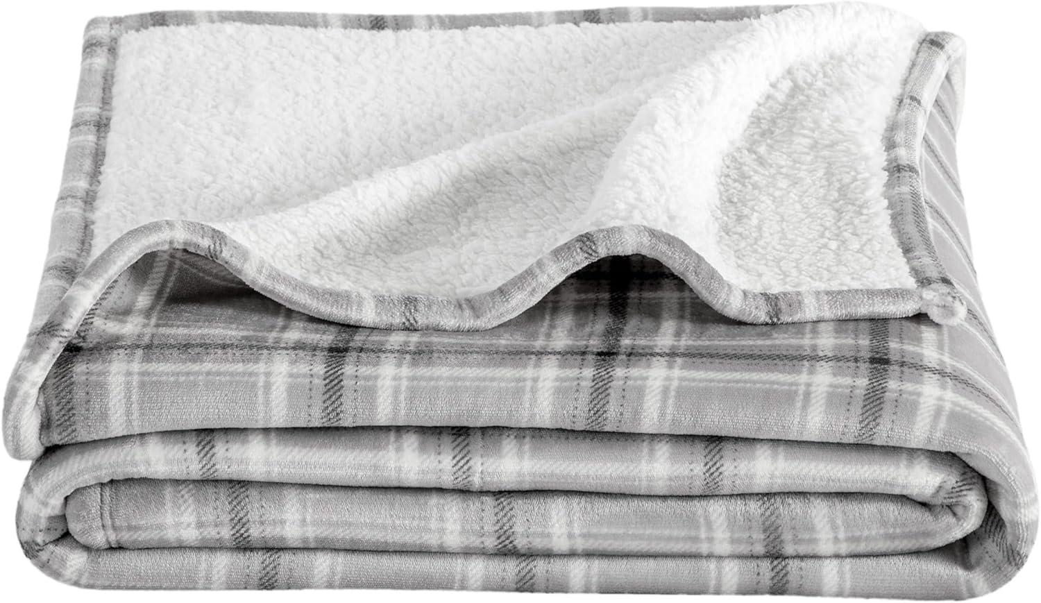 Bare Home Bare Home Printed Sherpa Fleece Blanket - Warm & Lightweight - Soft Plush Blanket - Reversible