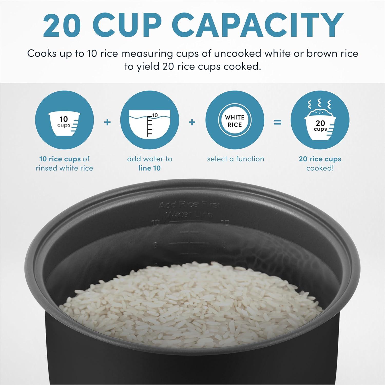 Aroma AROMA® Professional Digital Rice Cooker, 10-Cup (Uncooked) / 20-Cup (Cooked), Multicooker, Slow Cooker, 5 Qt