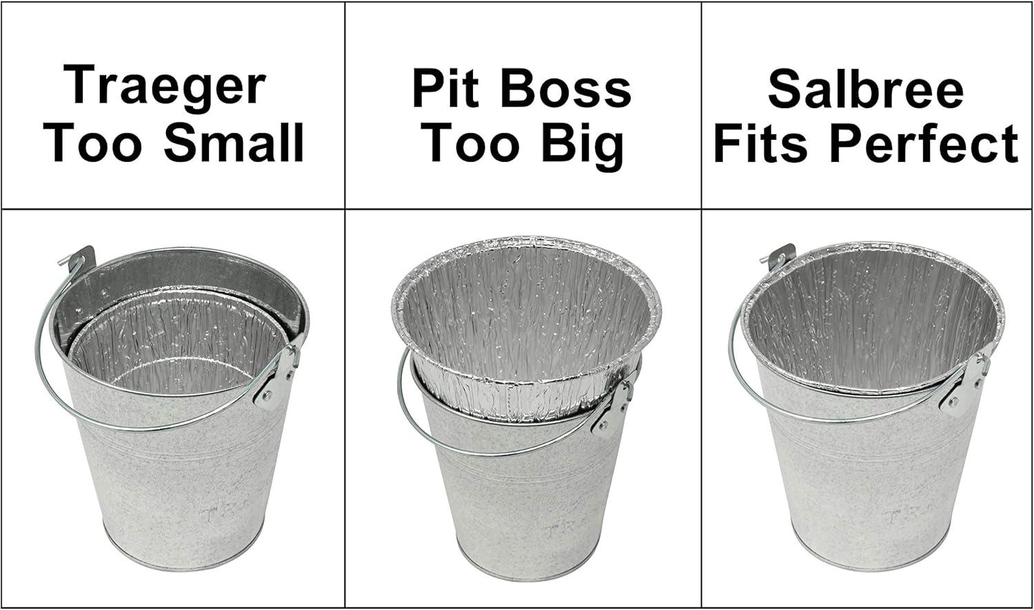 Smoker Bucket Drip Foil Liner Tray for Catching Grease, Compatible with Traeger, Oklahoma Joe, Pit Boss & Other Grill Bucket Accessories for Pro Pellet Oklahoma Joe's (12pk, 5.75x5.75 inches)