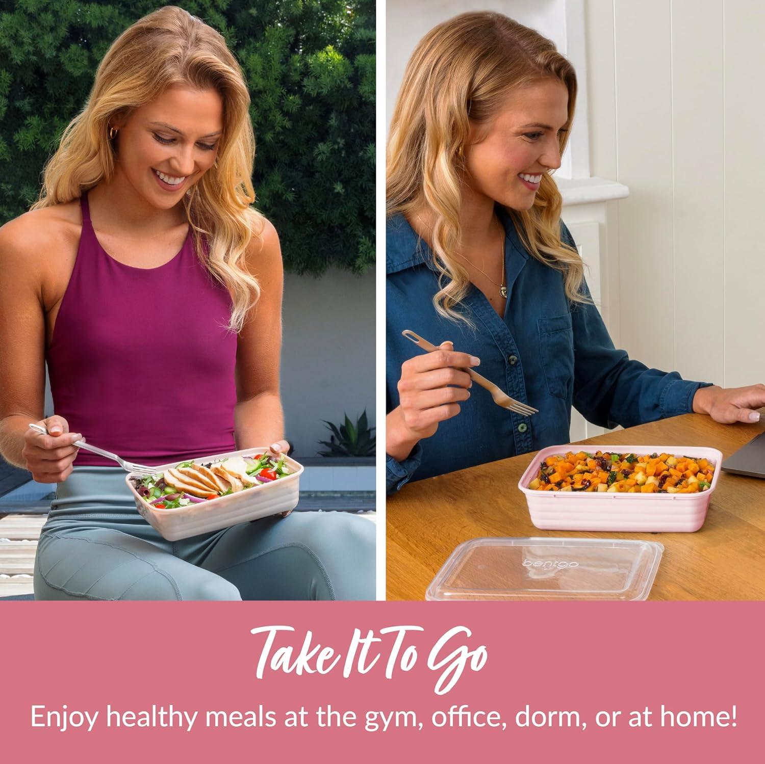 Bentgo Meal Prep 1-Compartment Container, Reusable, Durable, Mirowaveable - Khaki Green - 4 Cup/10pk