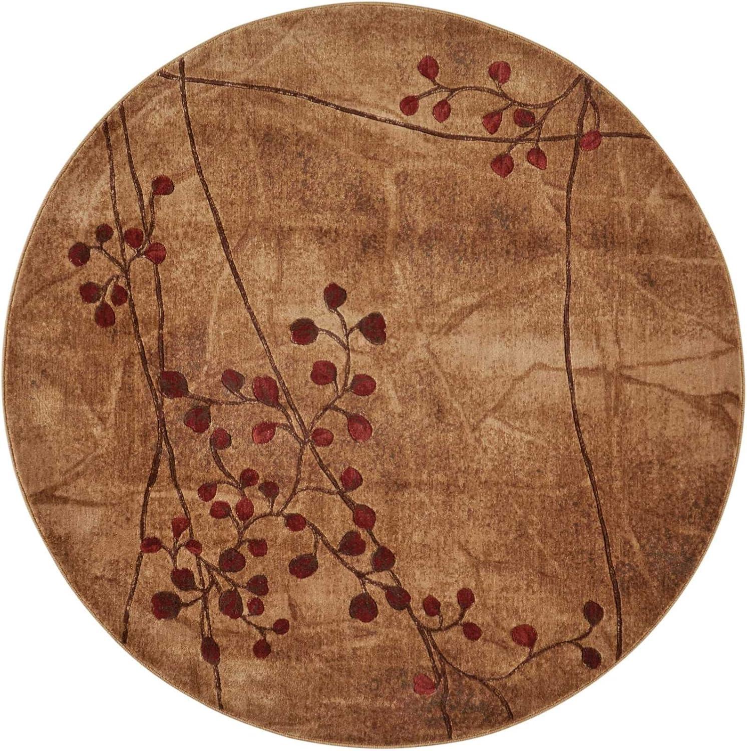Nourison Somerset Nature Latte 5'6" x ROUND Area Rug, (6 Round)