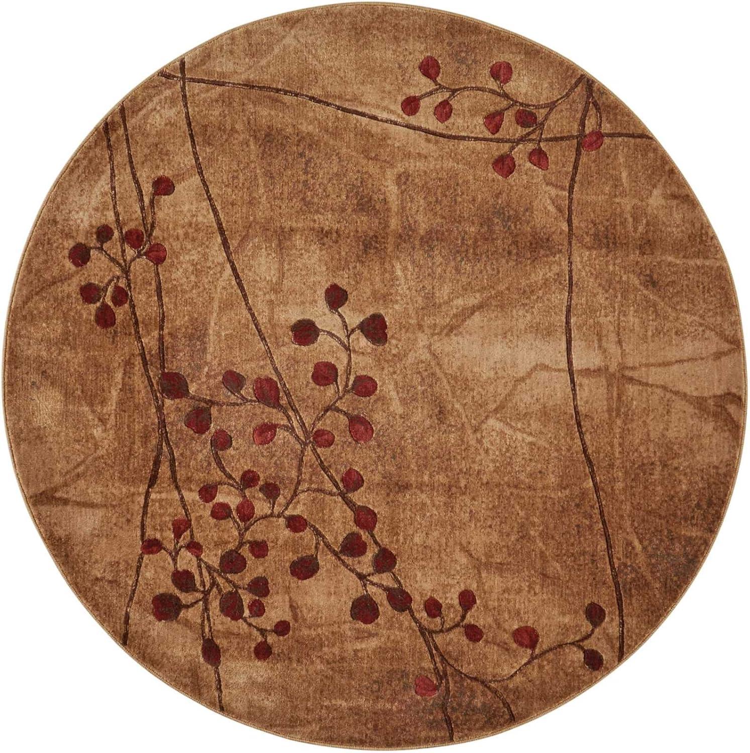 Nourison Somerset Nature Latte 5'6" x ROUND Area Rug, (6 Round)