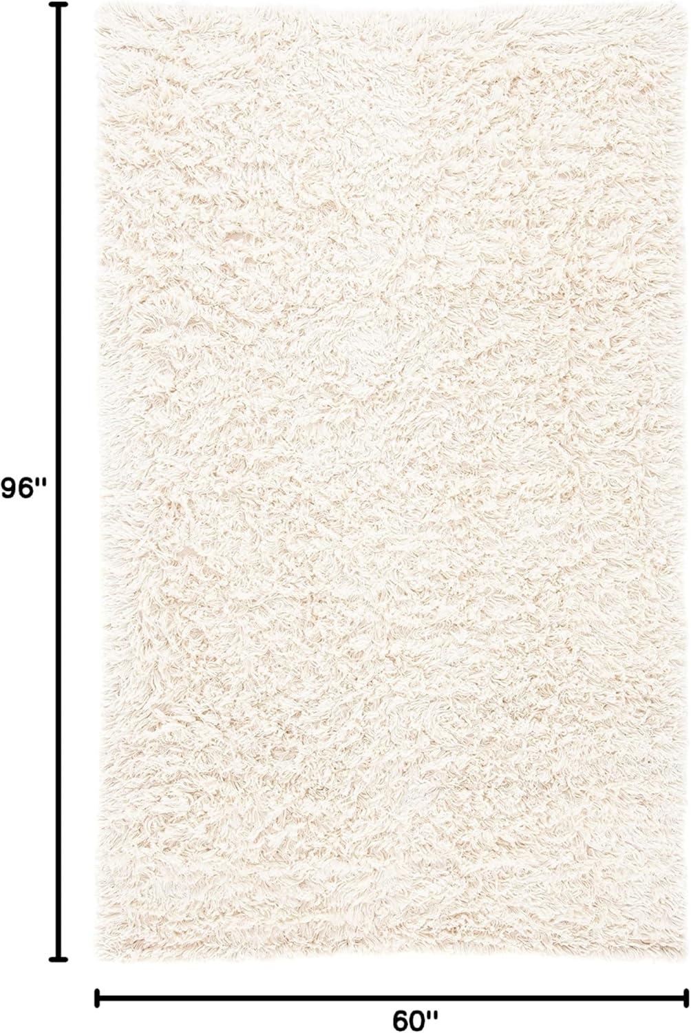 Sheep Shag SSG212 Hand Woven Area Rug - Ivory - 5'x8' - Safavieh.