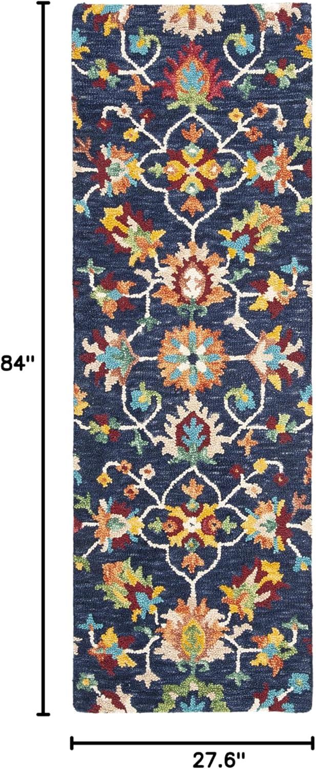 Aspen APN510 Hand Tufted Indoor Accent Rug - Navy/Red - 2'x3' - Safavieh
