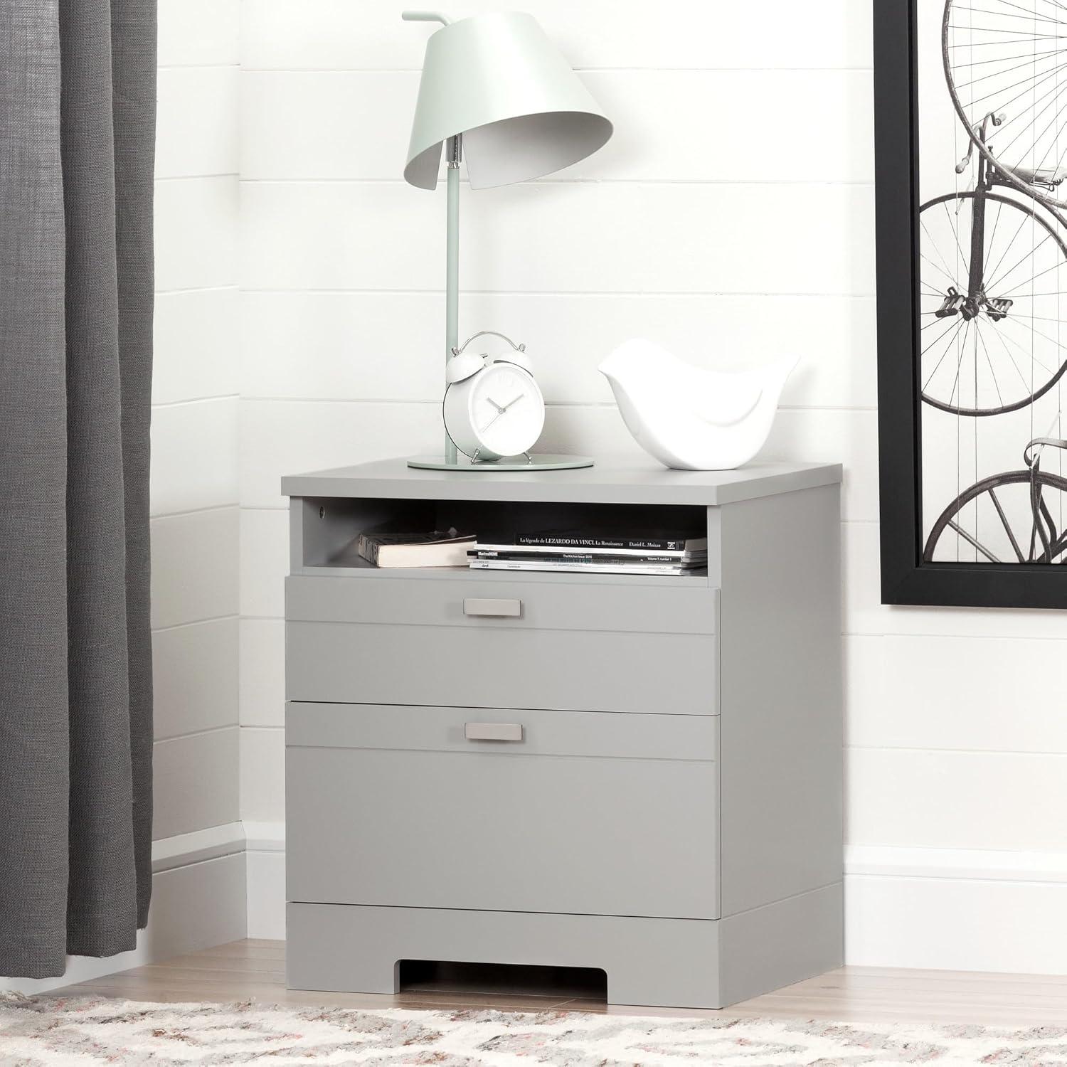 Reevo 2 Drawer Nightstand