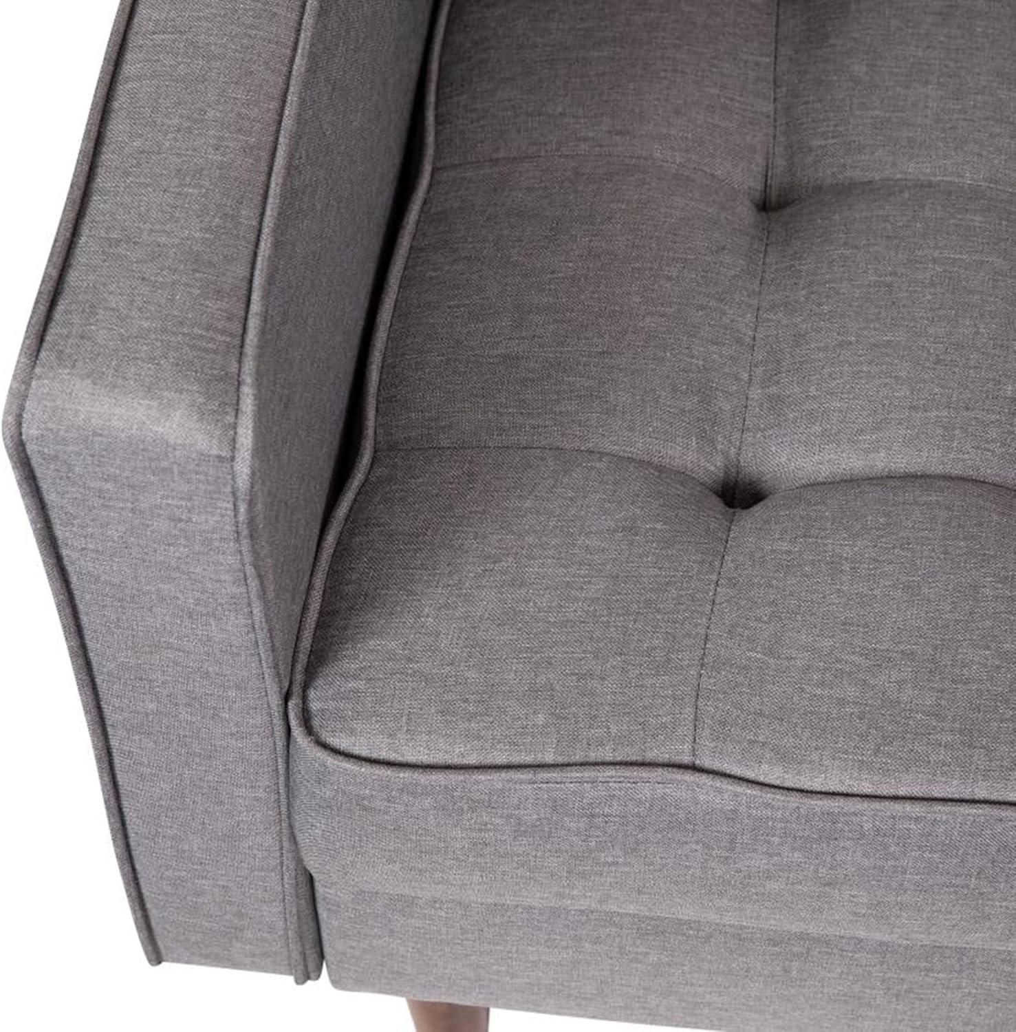 Slate Gray Mid-Century Modern Wood Accent Chair