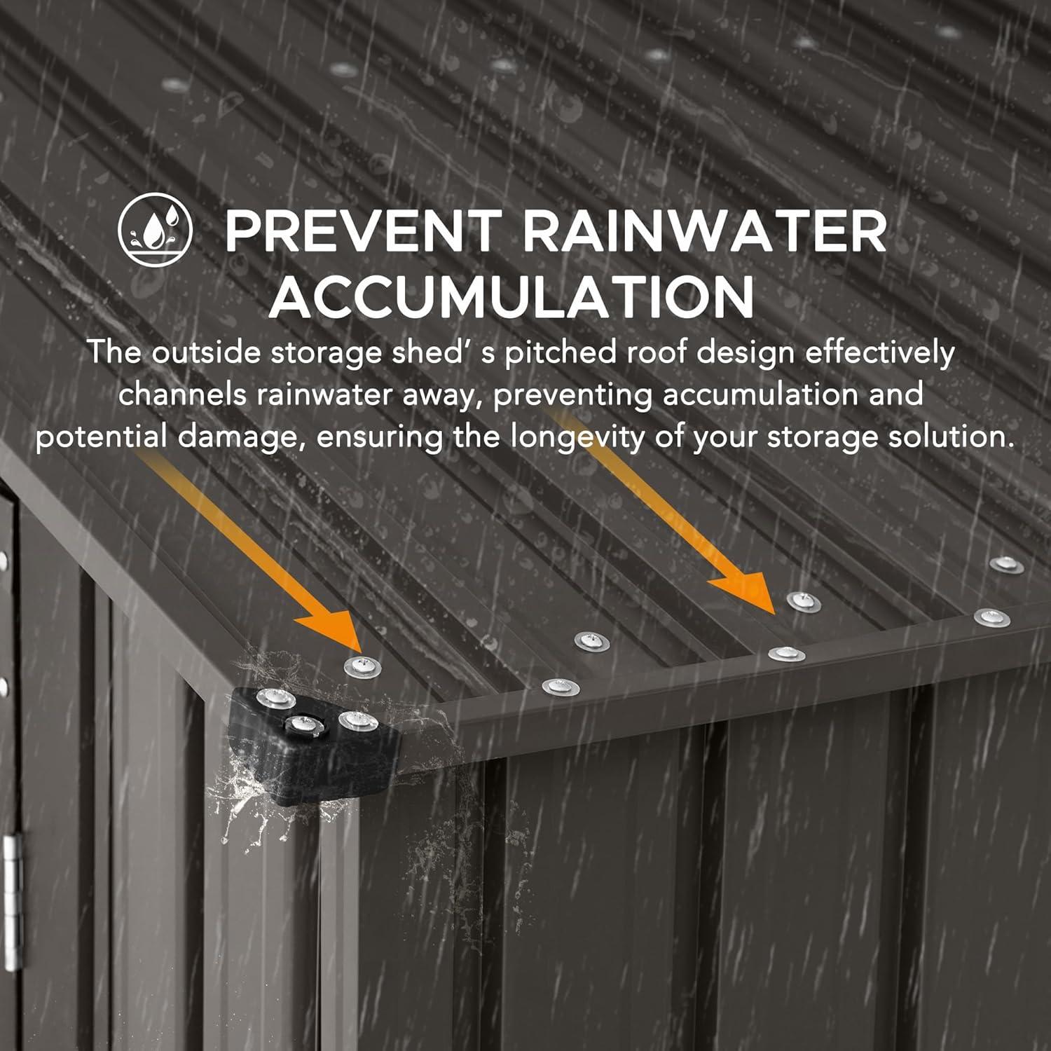 Sunjoy Sunjoy Outdoor Storage Shed 10 x 20 ft. Carport, Patio Metal Utility Large Storage Shed Garage with 2 Doors and 4 Vents, for Car, Truck, Bike, Garbage Can, Tool, Lawnmower