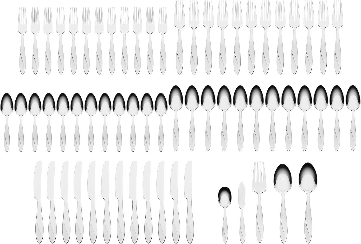 Oneida Simmer 65-Piece Mirror Stainless Steel Flatware Set (Service for 12)