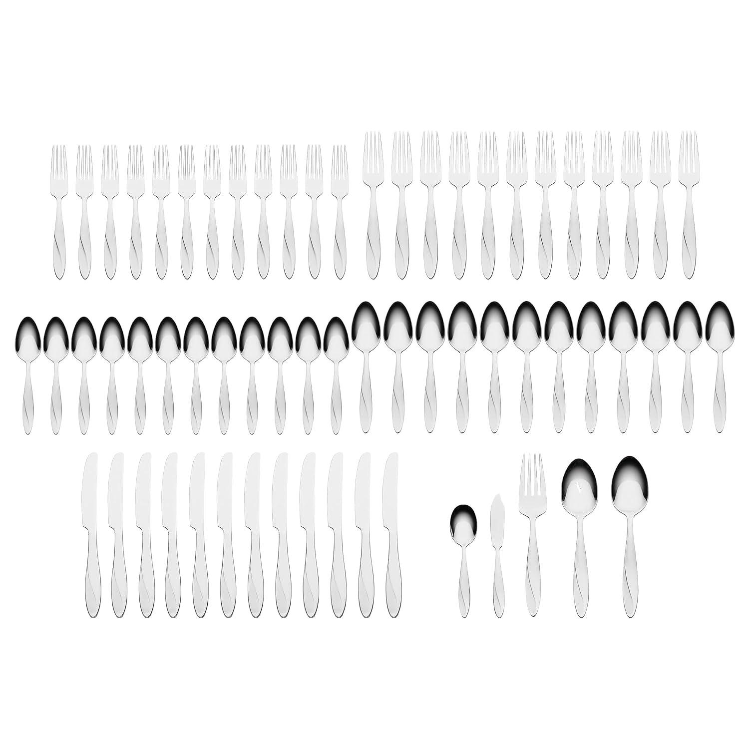 Oneida Simmer 65-Piece Mirror Stainless Steel Flatware Set (Service for 12)